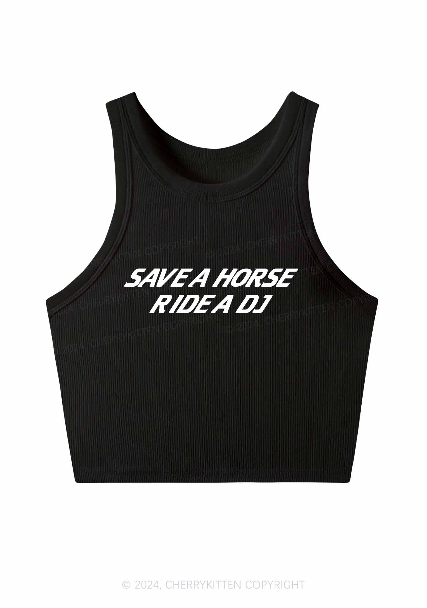 Ride A DJ Y2K Crop Tank Top Cherrykitten - Image 3