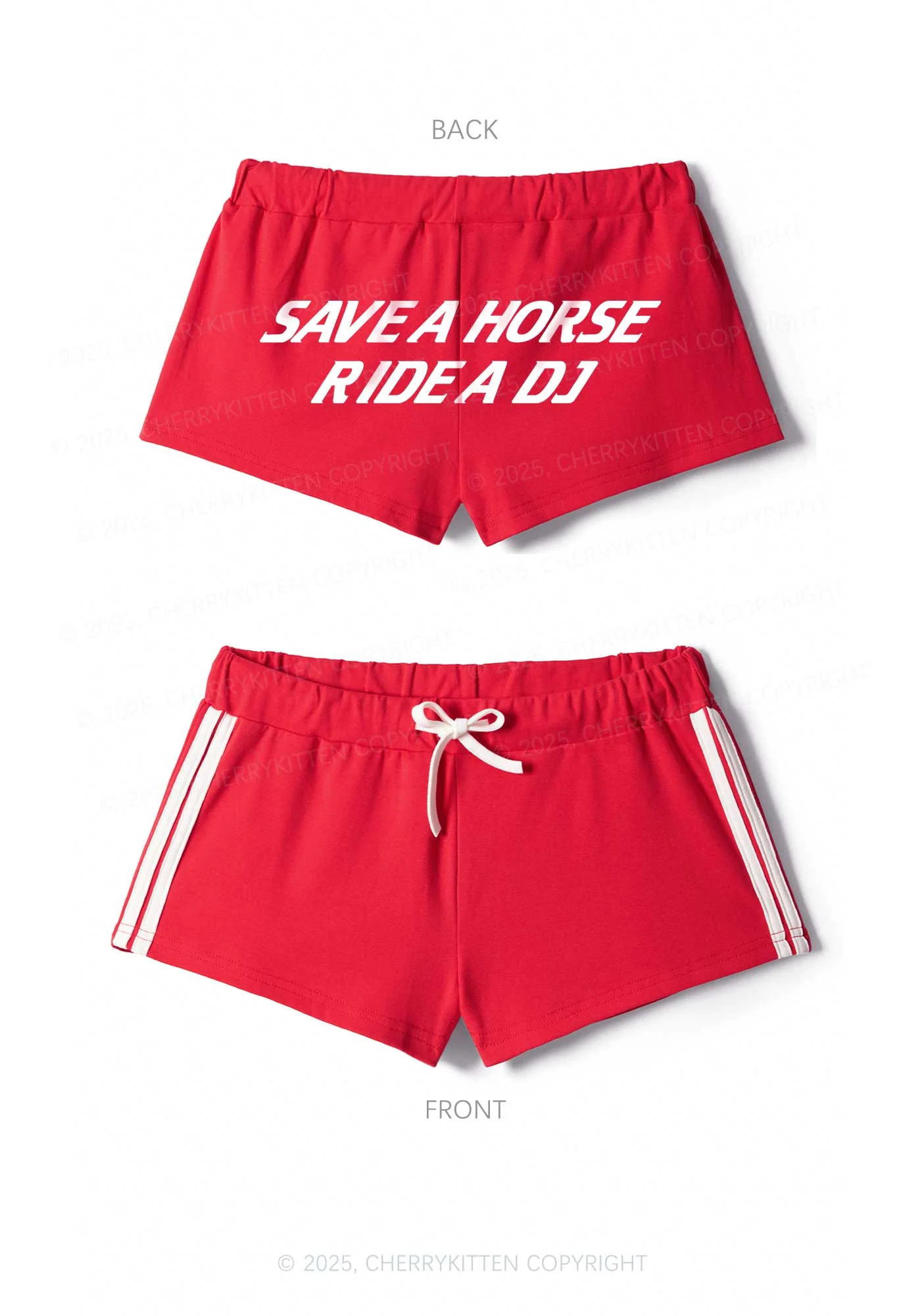 Ride A DJ Y2K Drawstring Mini Shorts Cherrykitten - Image 4