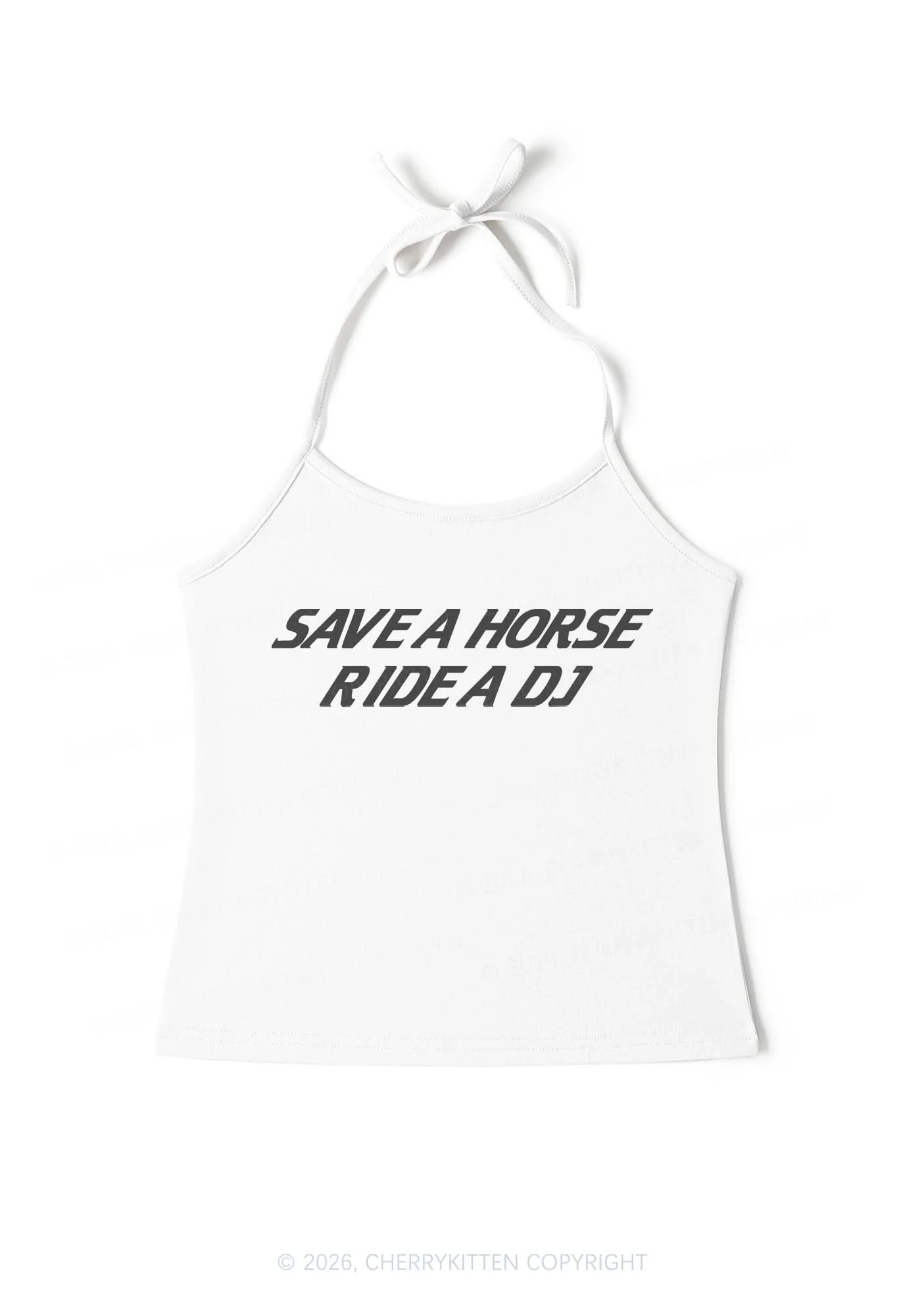 Ride A DJ Y2K Halter Neck Cami Cherrykitten - Image 3