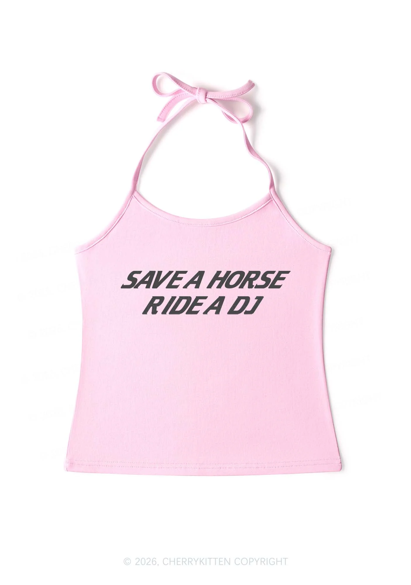 Ride A DJ Y2K Halter Neck Cami Cherrykitten - Image 4