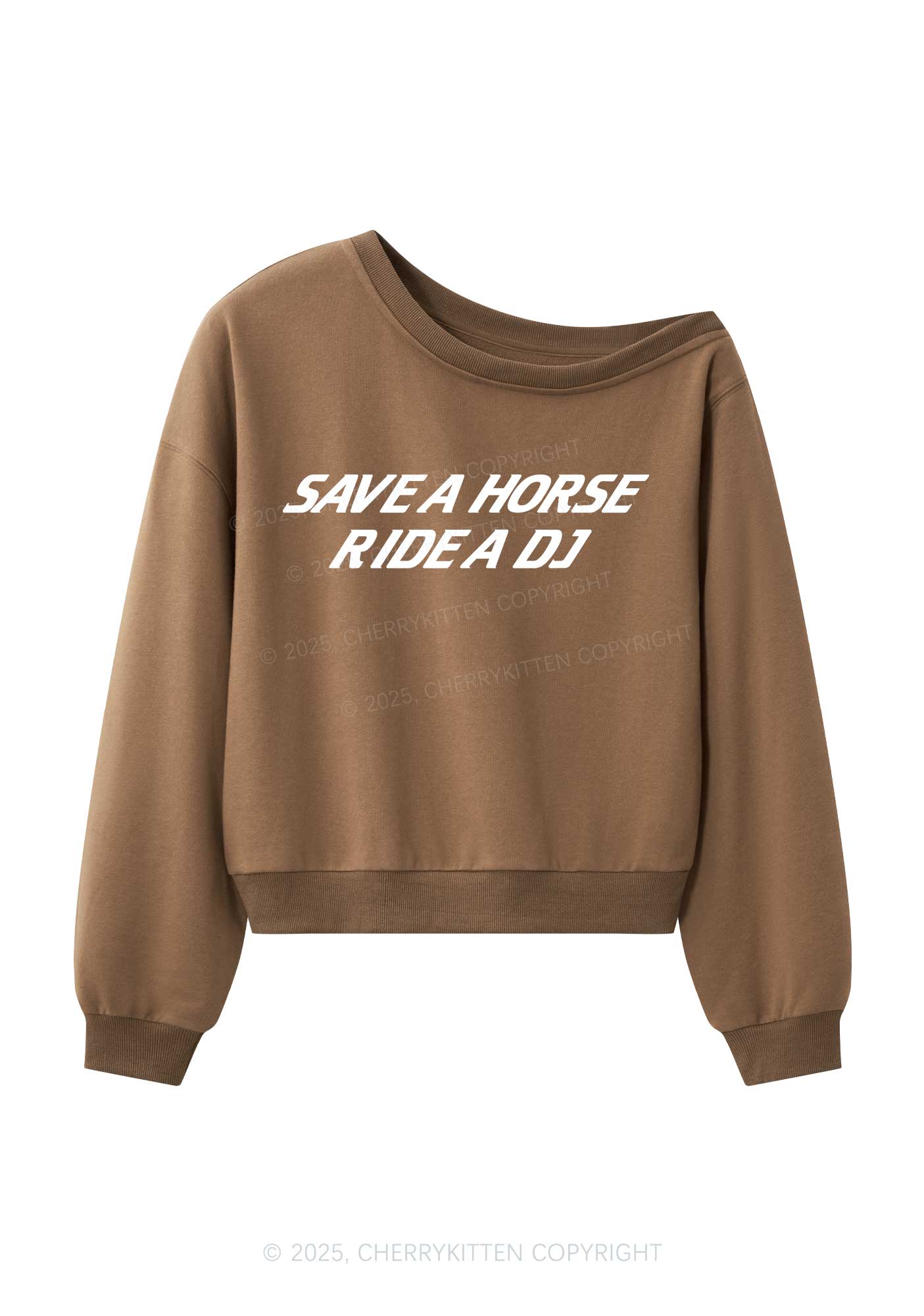 Ride A DJ Y2K Off Shoulder Sweatshirts Cherrykitten - Image 4
