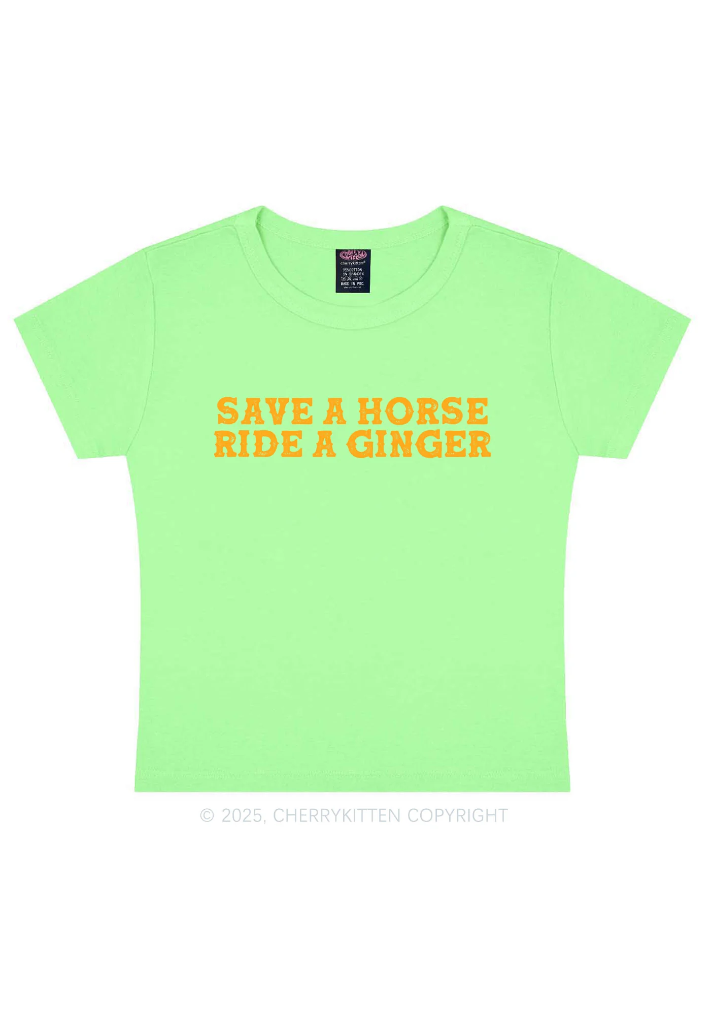 Ride A Ginger Y2K Baby Tee Cherrykitten - Image 13
