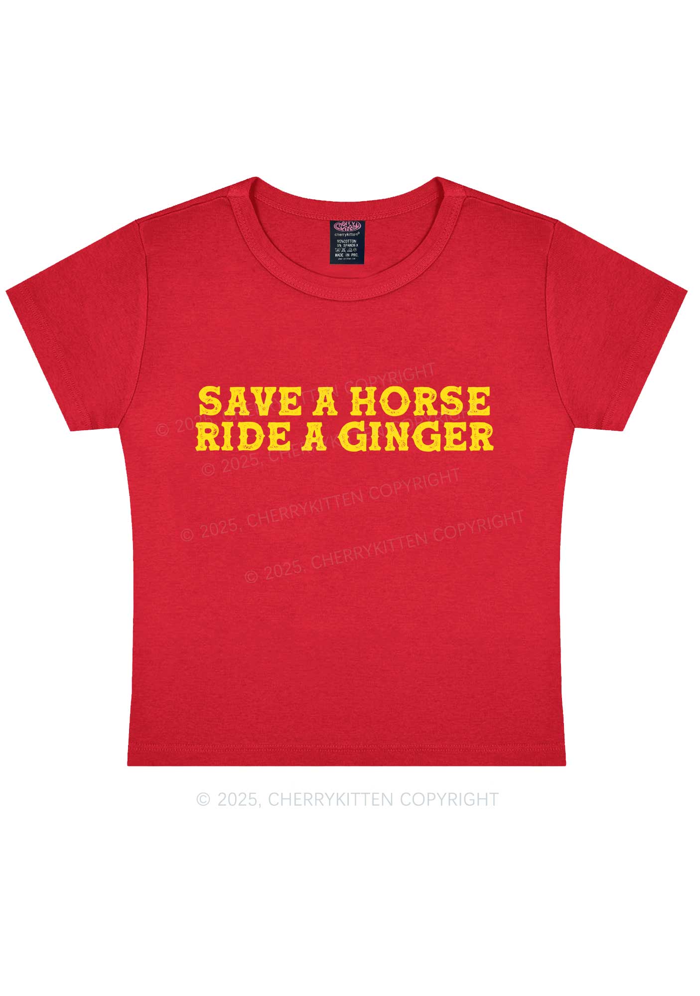 Ride A Ginger Y2K Baby Tee Cherrykitten - Image 4