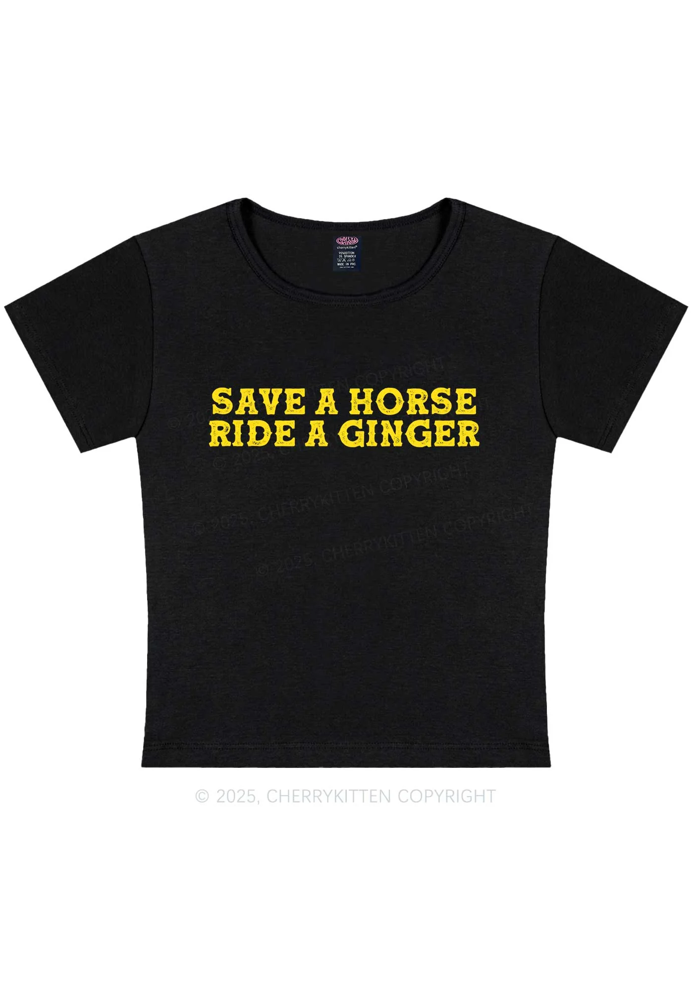 Ride A Ginger Y2K Baby Tee Cherrykitten - Image 5