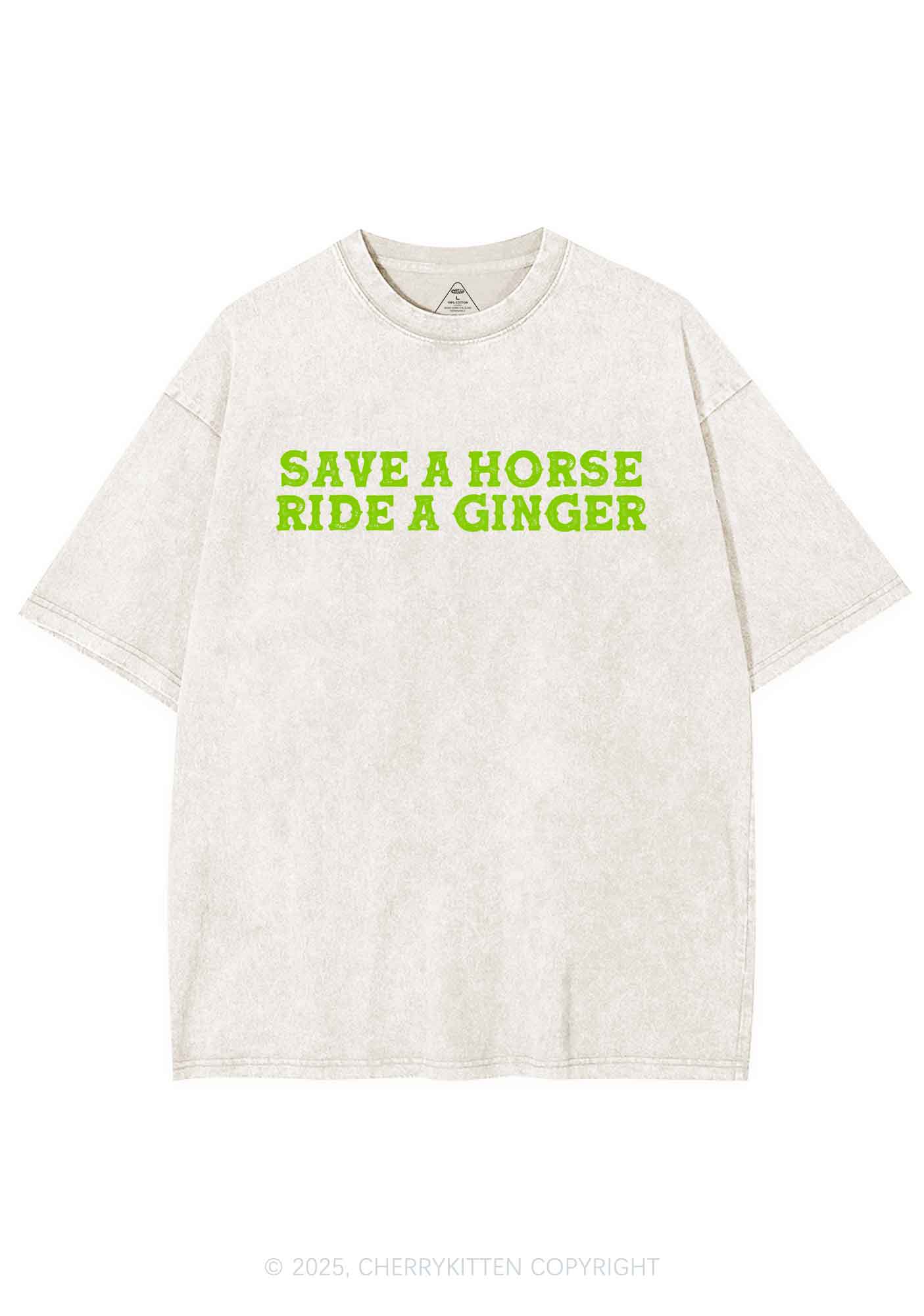 Ride A Ginger Y2K Shirts Washed Tee Cherrykitten - Image 4