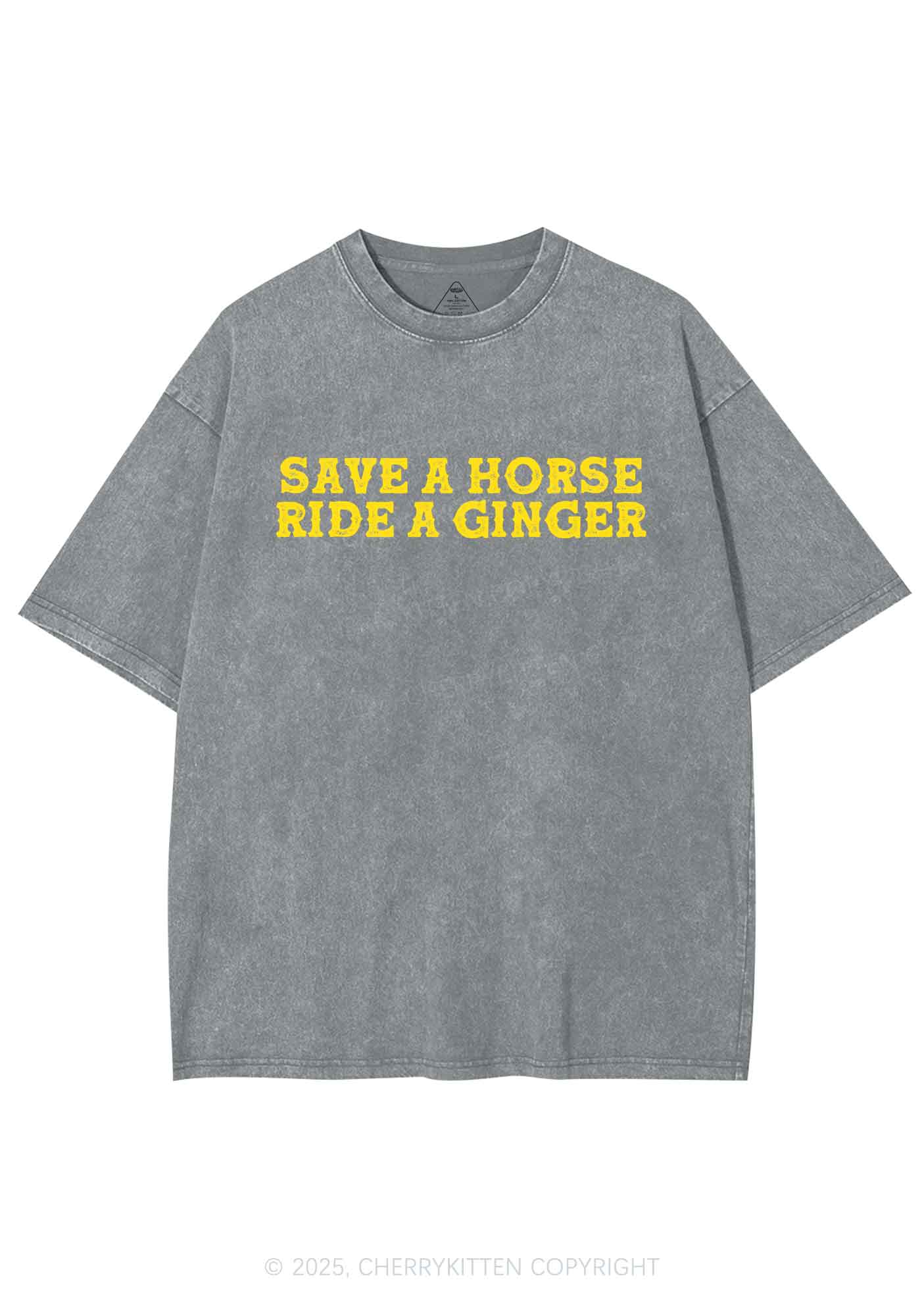 Ride A Ginger Y2K Shirts Washed Tee Cherrykitten - Image 6
