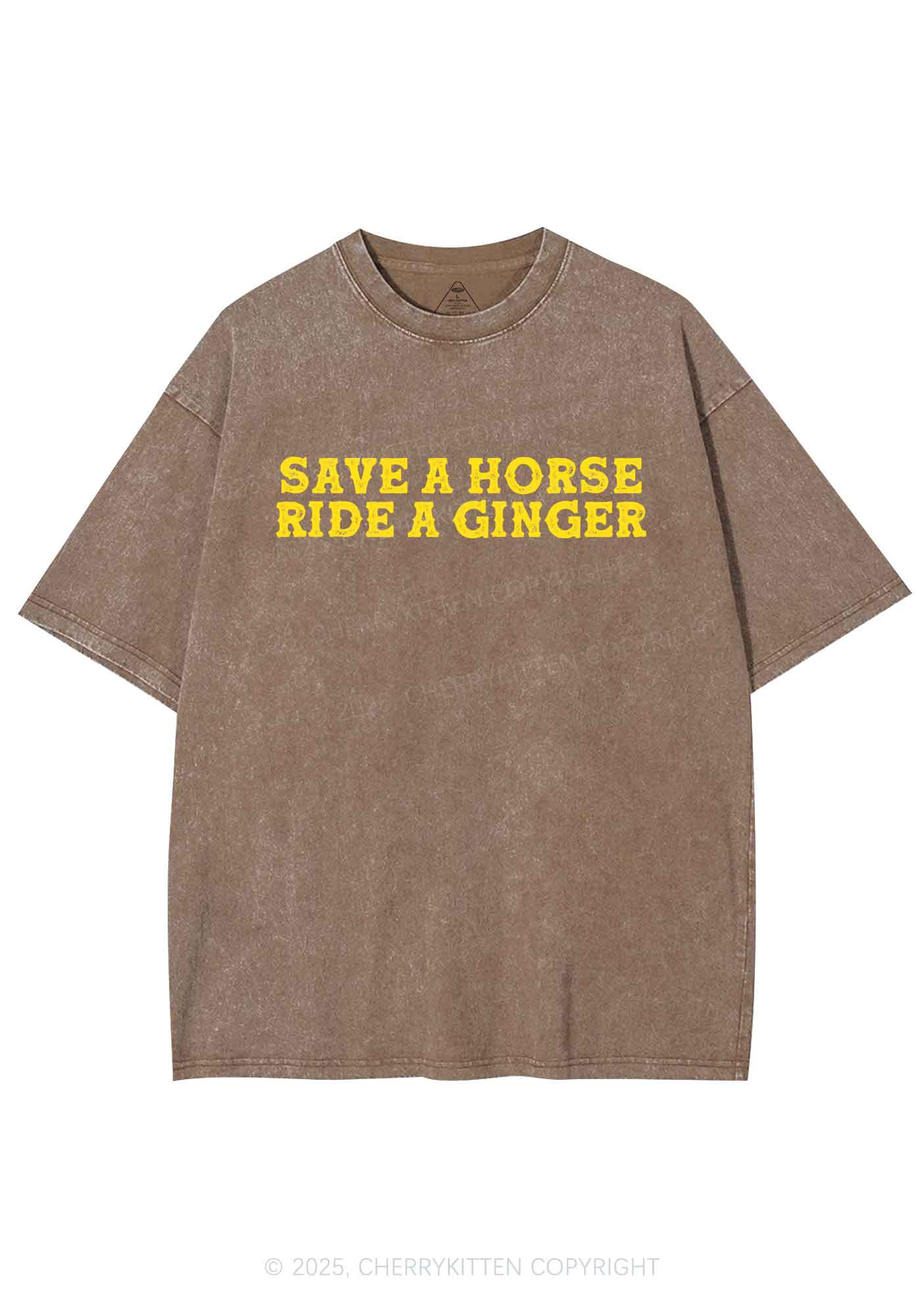 Ride A Ginger Y2K Shirts Washed Tee Cherrykitten - Image 7