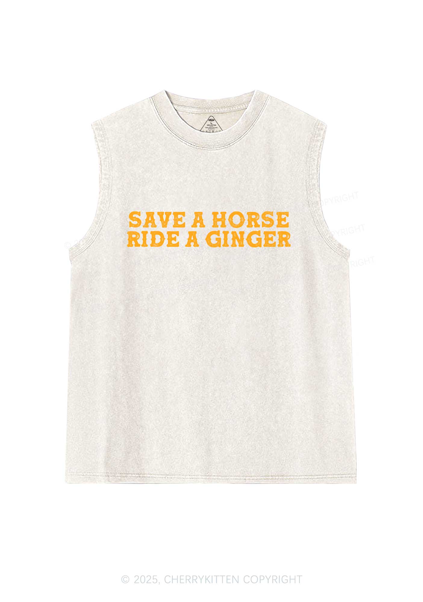 Ride A Ginger Y2K Washed Muscle Tank Cherrykitten - Image 3