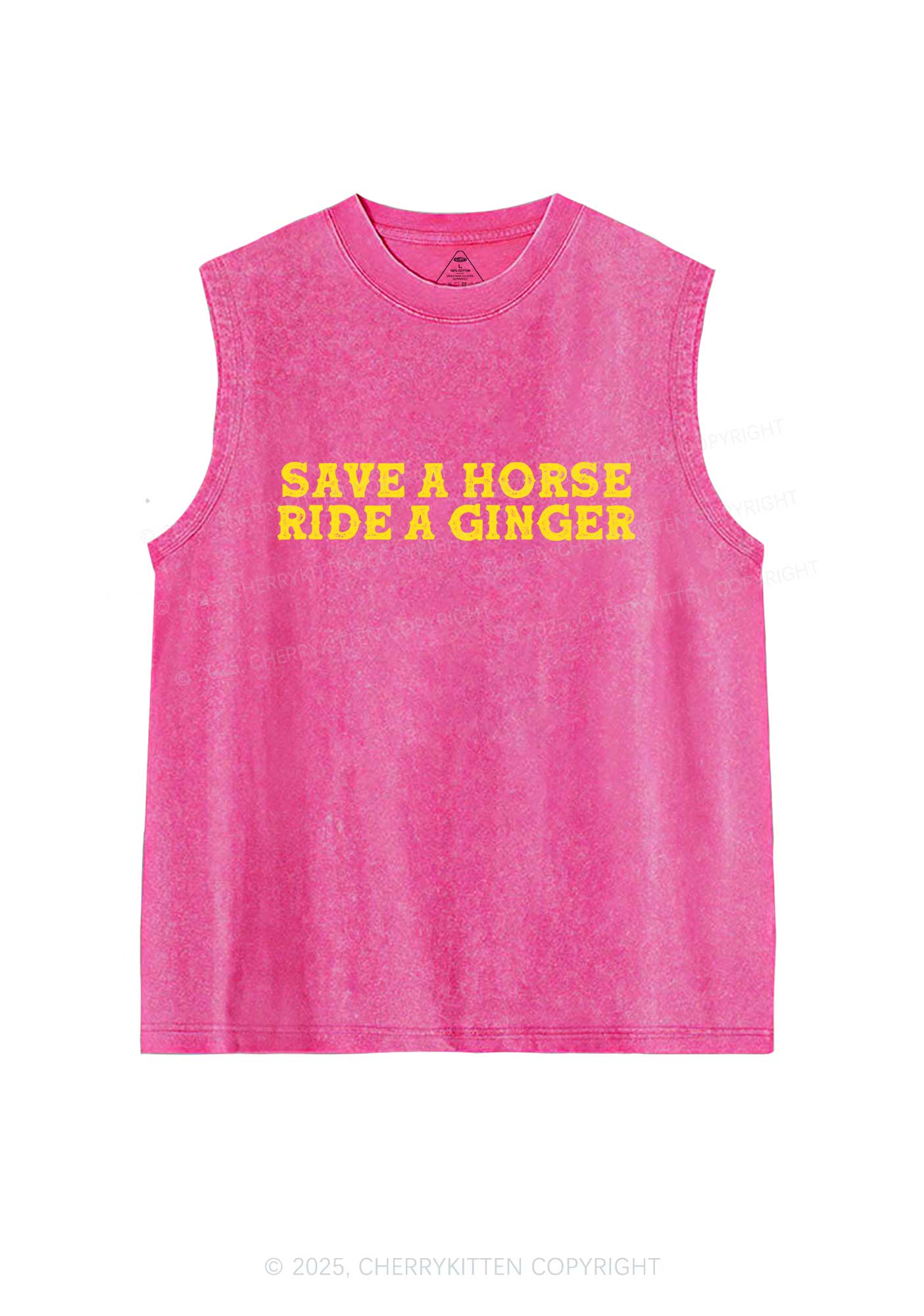 Ride A Ginger Y2K Washed Muscle Tank Cherrykitten - Image 4