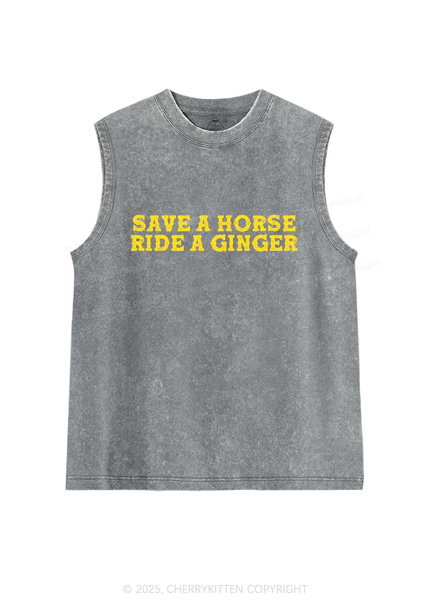 Ride A Ginger Y2K Washed Muscle Tank Cherrykitten - Image 5