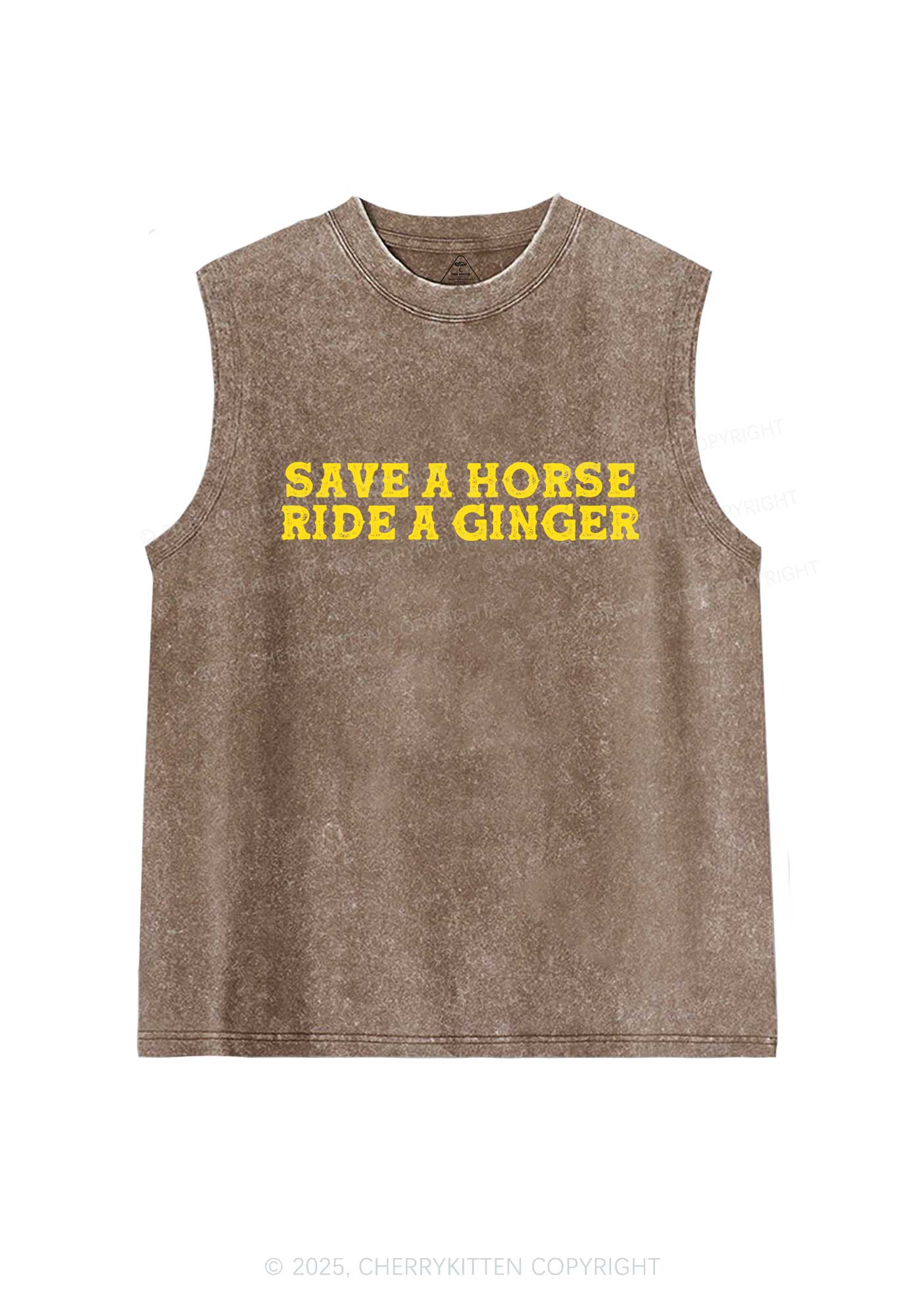 Ride A Ginger Y2K Washed Muscle Tank Cherrykitten - Image 6