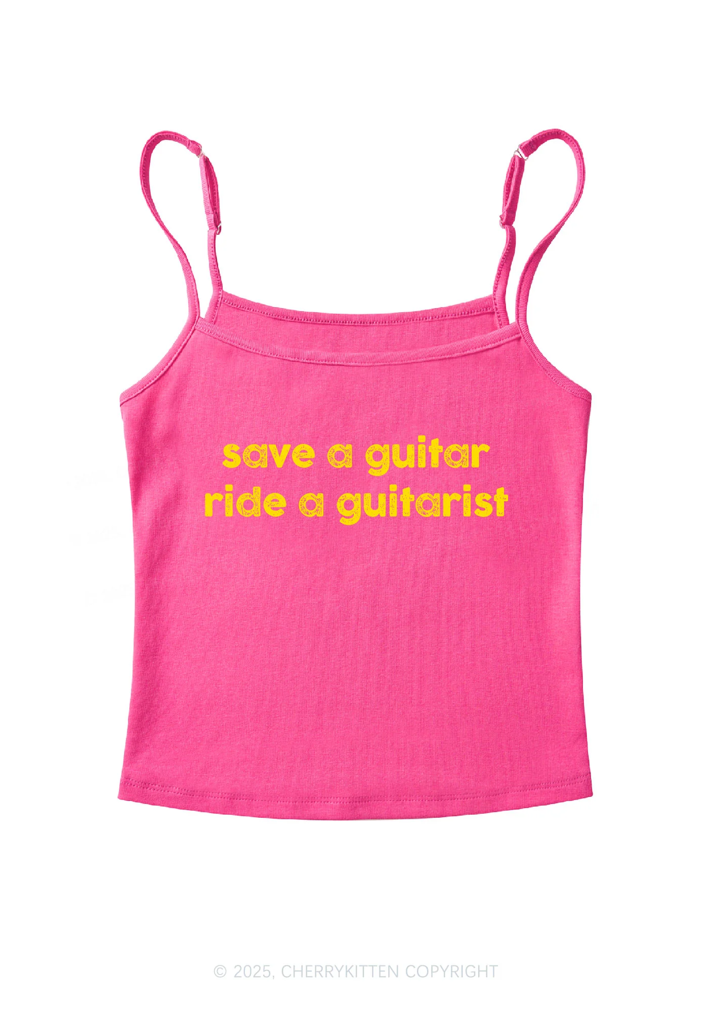 Ride A Guitarist Y2K Spaghetti Strap Cami Cherrykitten - Image 4