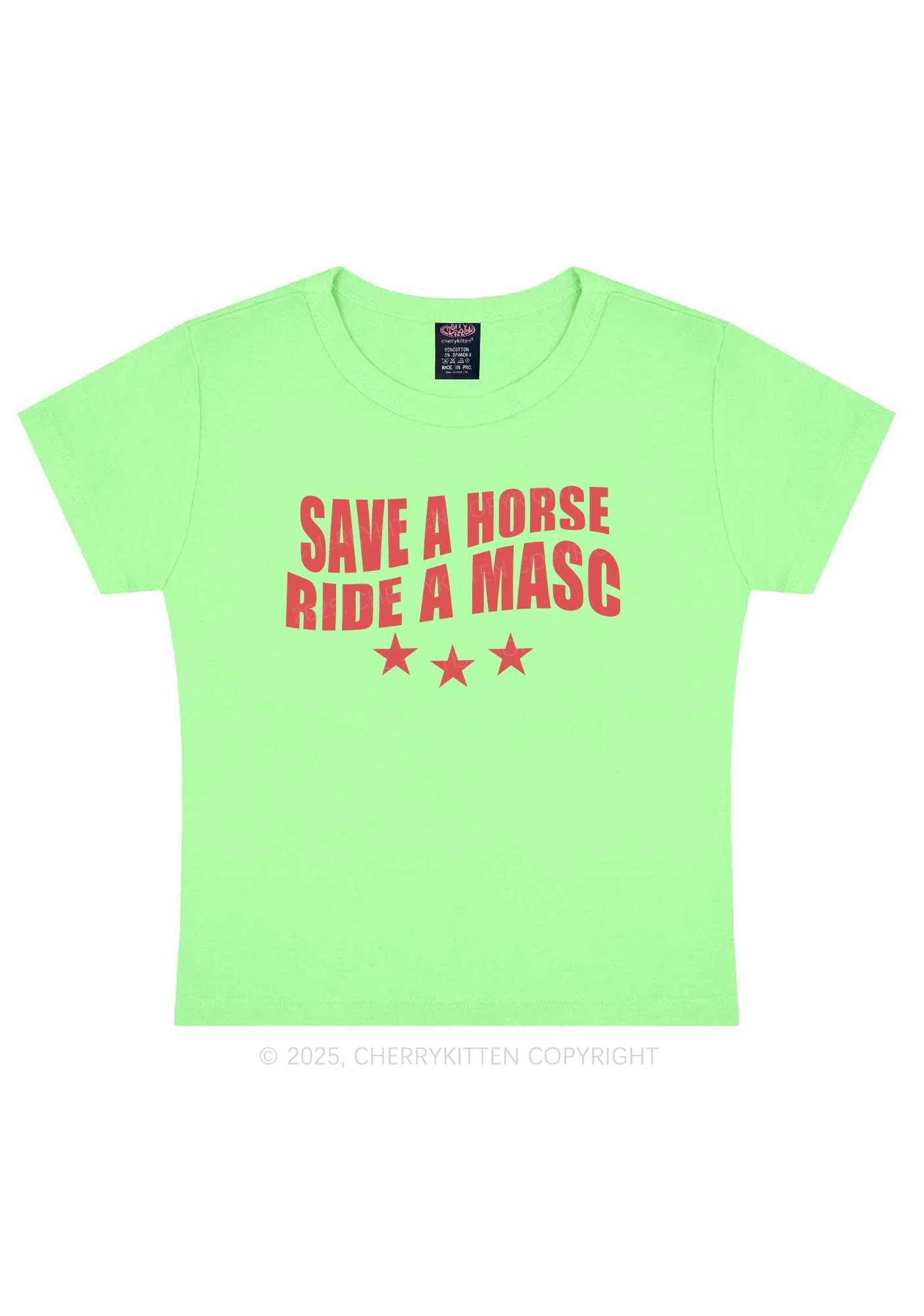 Ride A Masc Pride Y2K Baby Tee Cherrykitten - Image 12