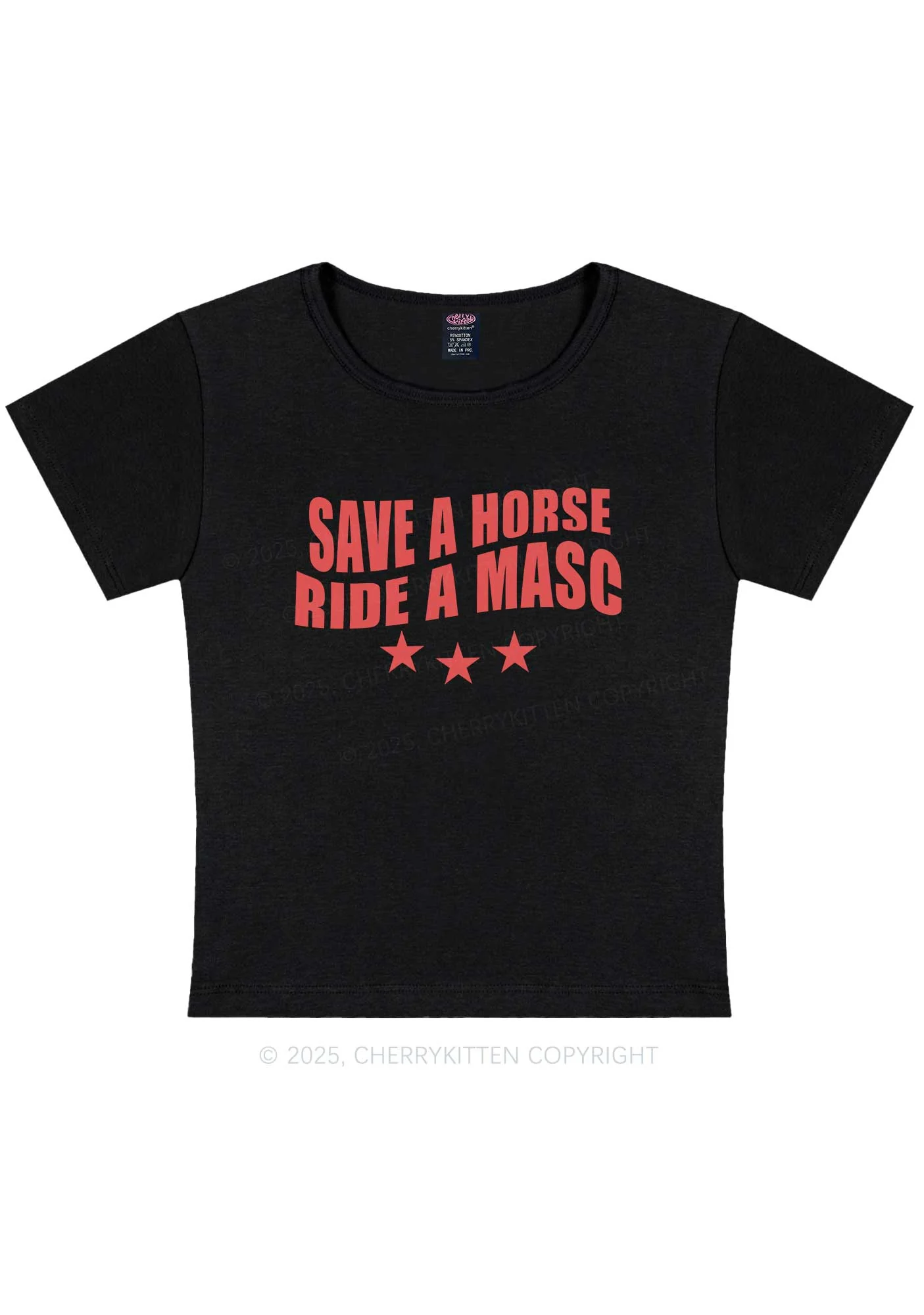 Ride A Masc Pride Y2K Baby Tee Cherrykitten - Image 4
