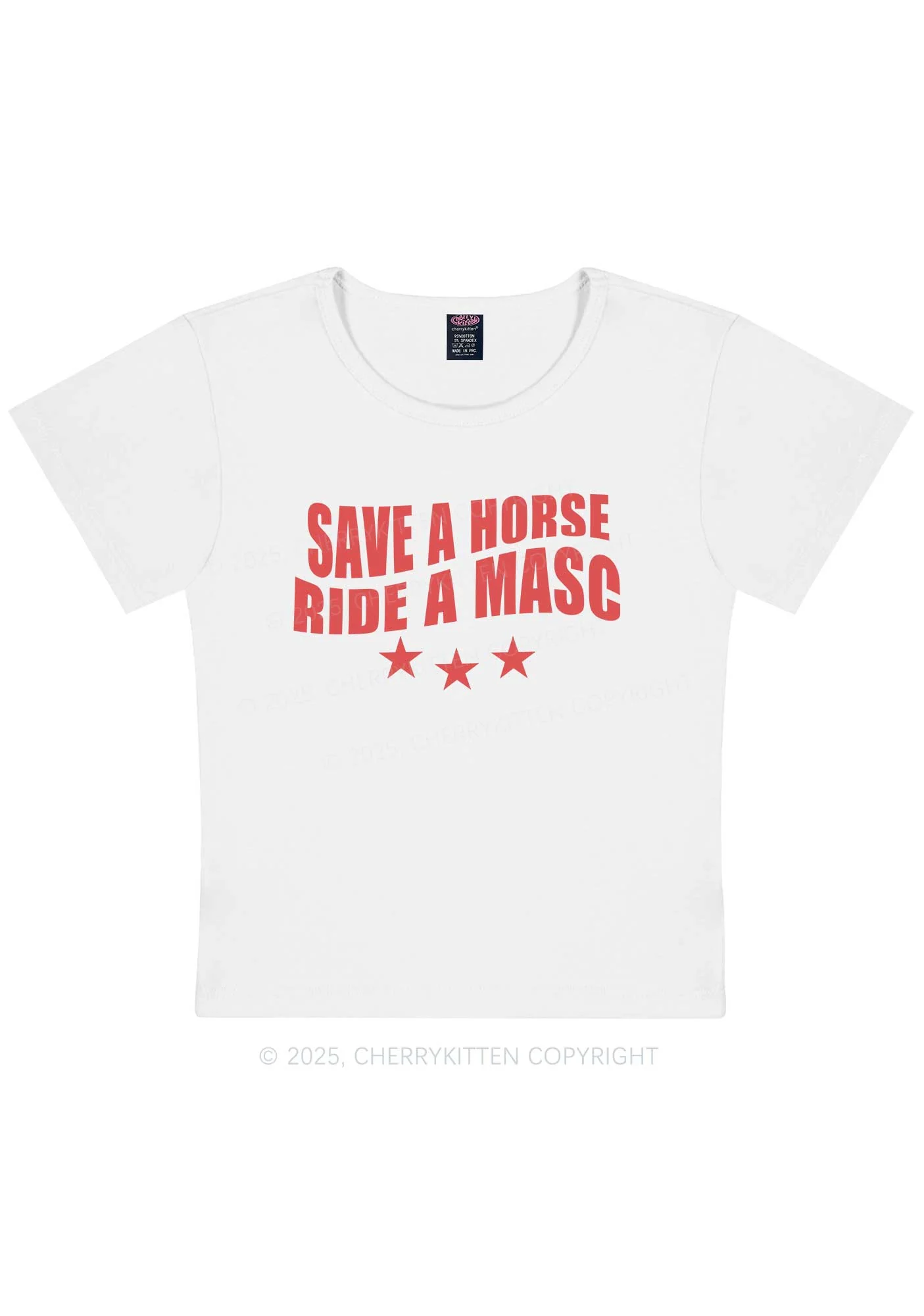 Ride A Masc Pride Y2K Baby Tee Cherrykitten - Image 5