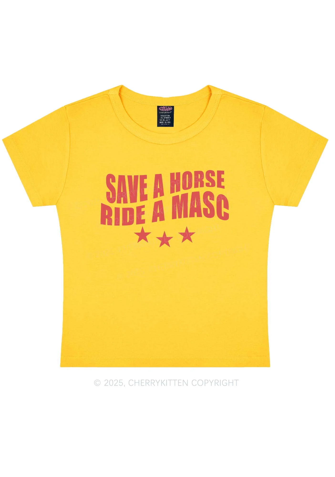 Ride A Masc Pride Y2K Baby Tee Cherrykitten - Image 6