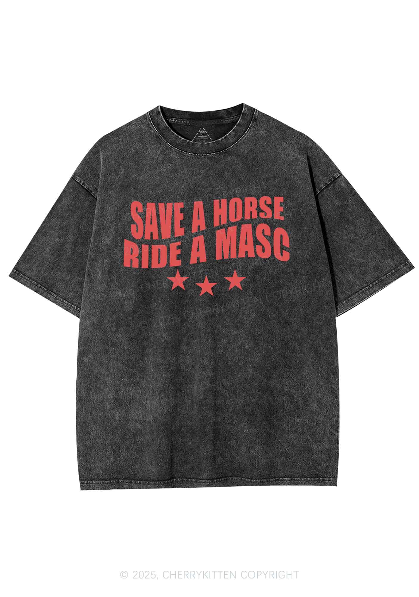 Ride A Masc Pride Y2K Shirts Washed Tee Cherrykitten - Image 3