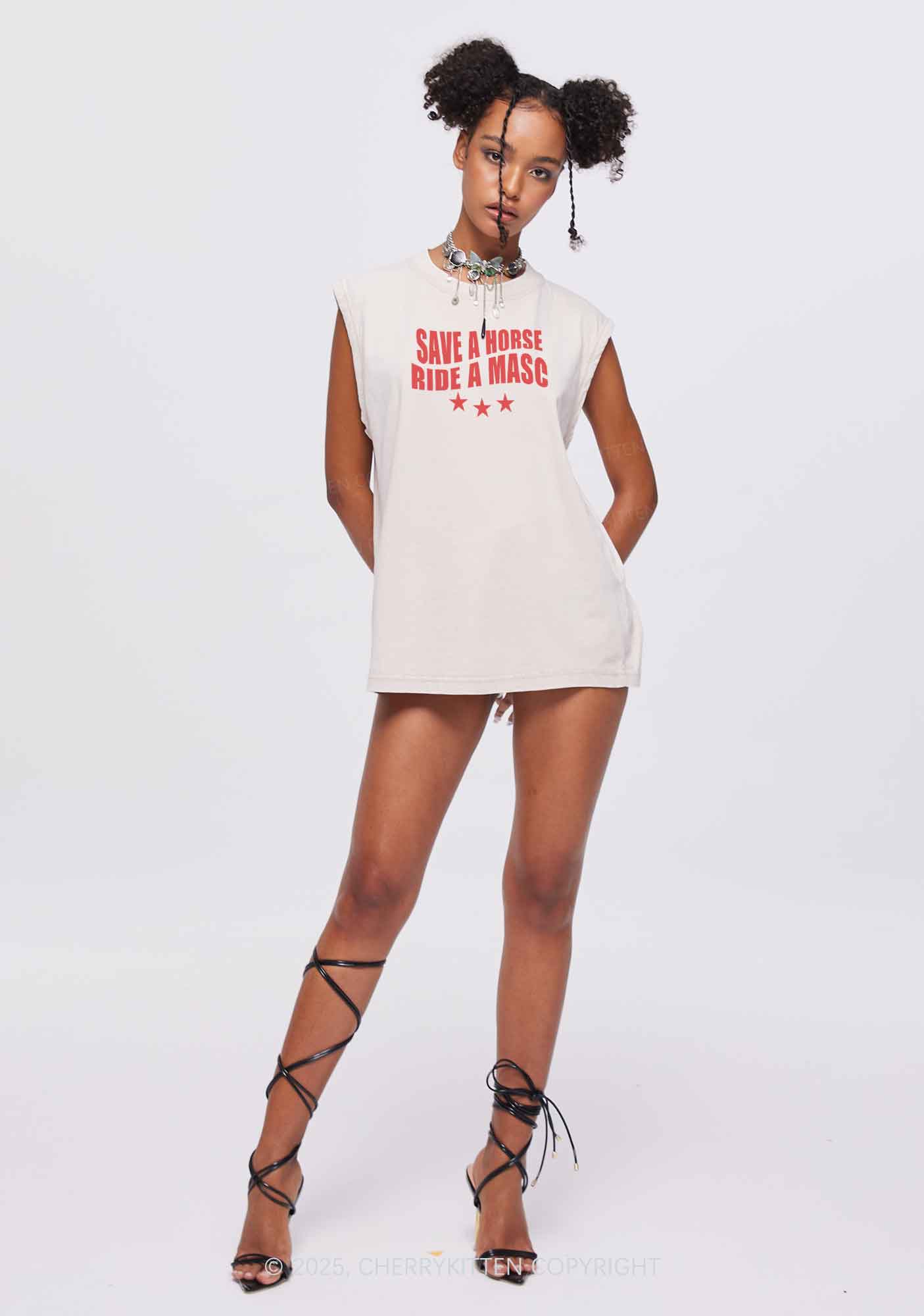 Ride A Masc Pride Y2K Washed Muscle Tank Cherrykitten - Image 2