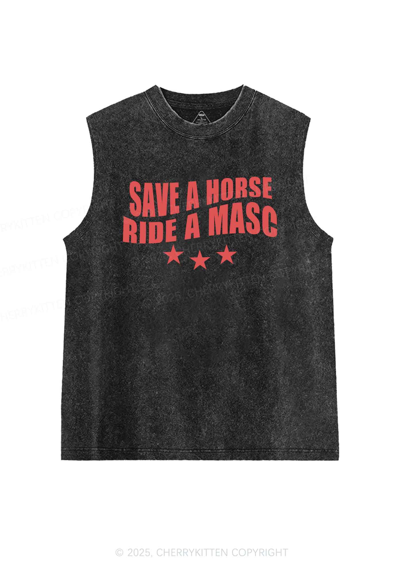 Ride A Masc Pride Y2K Washed Muscle Tank Cherrykitten - Image 3
