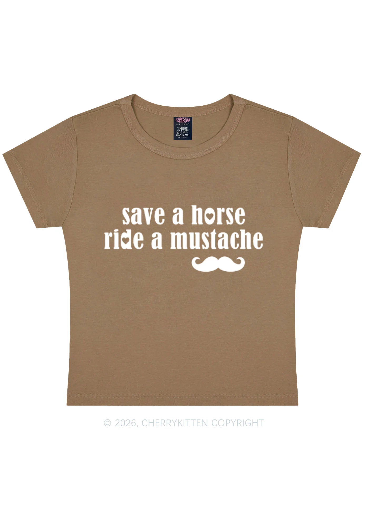 Ride A Mustache Valentine's Day Y2K Baby Tee Cherrykitten - Image 9