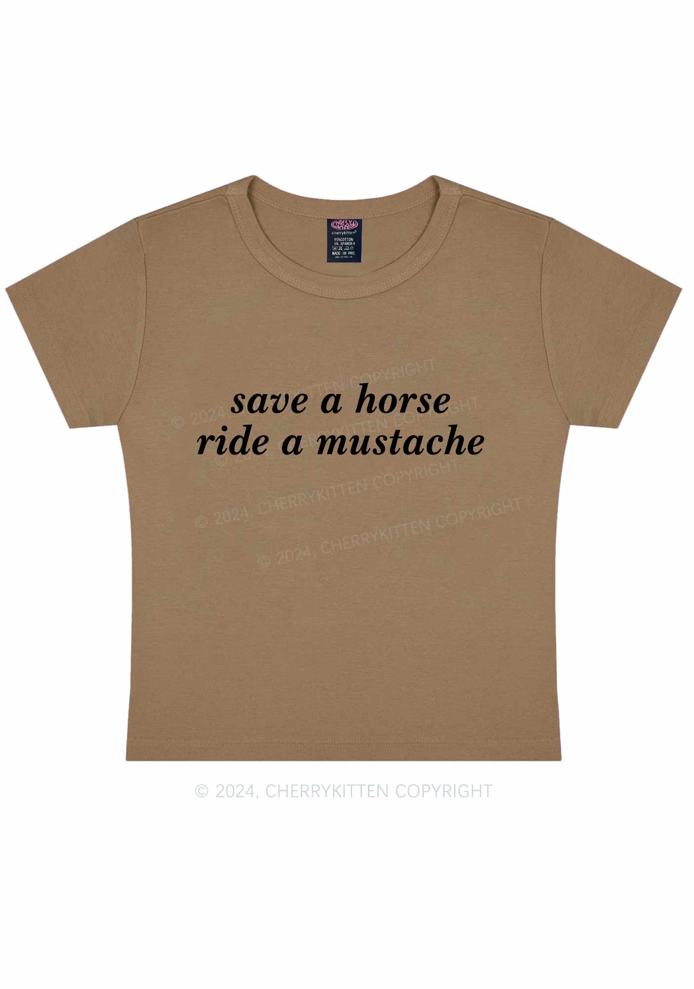 Ride A Mustache Y2K Baby Tee Cherrykitten - Image 11