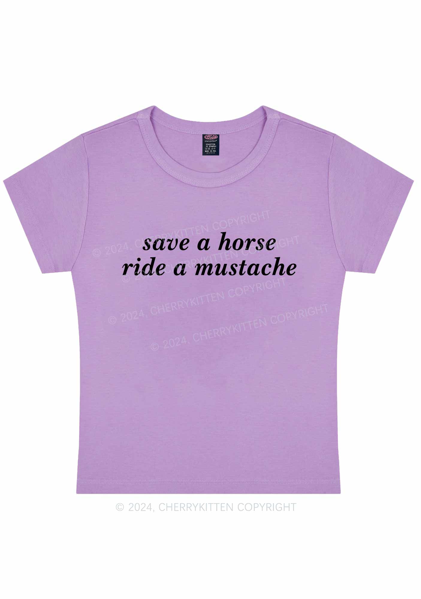 Ride A Mustache Y2K Baby Tee Cherrykitten - Image 13