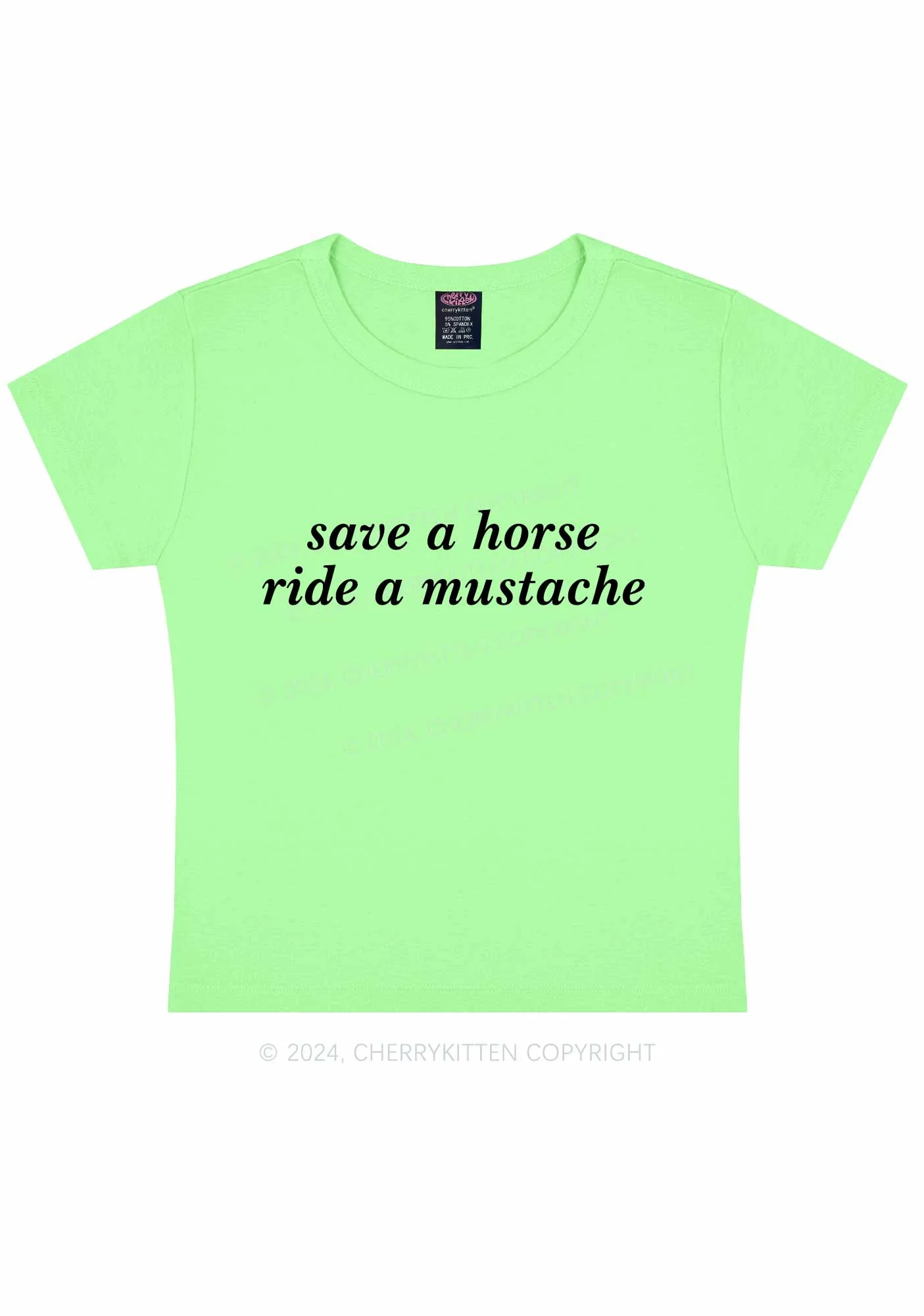 Ride A Mustache Y2K Baby Tee Cherrykitten - Image 14