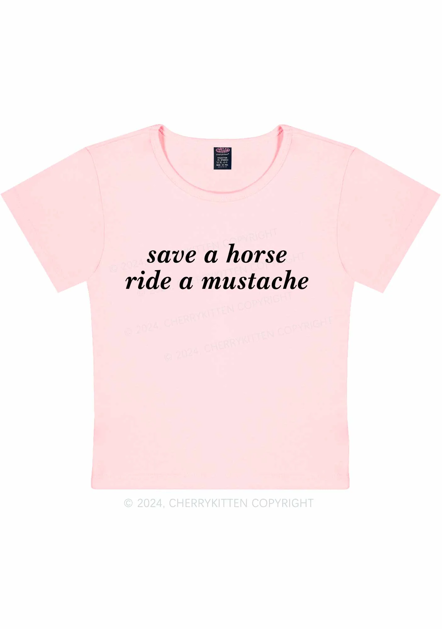 Ride A Mustache Y2K Baby Tee Cherrykitten - Image 9