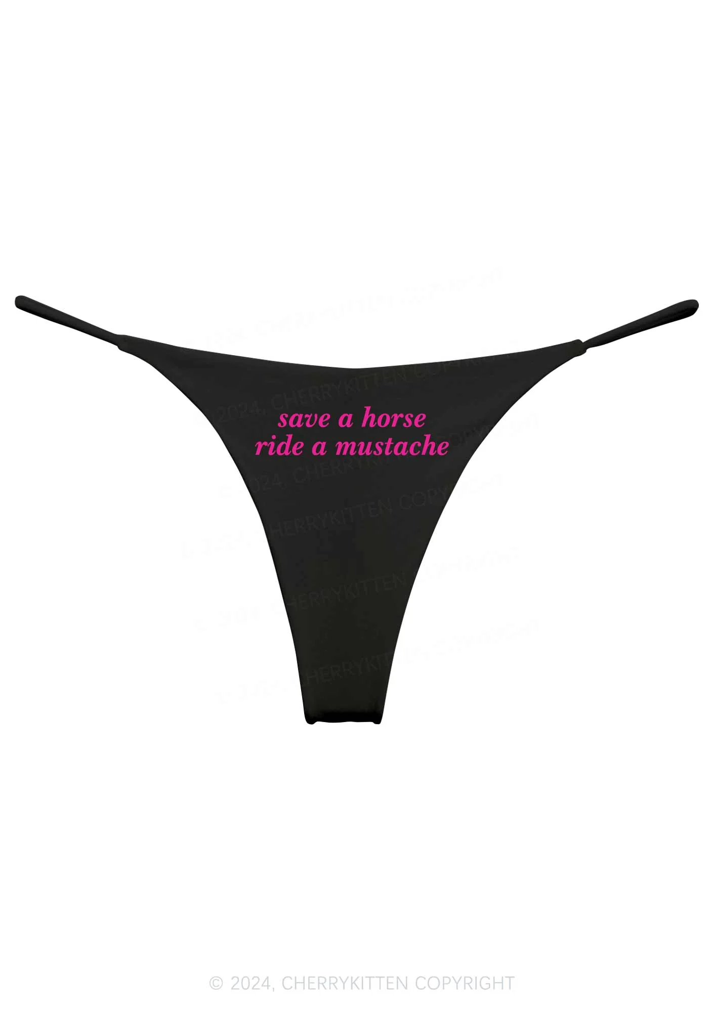 Ride A Mustache Y2K Bikini String Thong Cherrykitten - Image 3