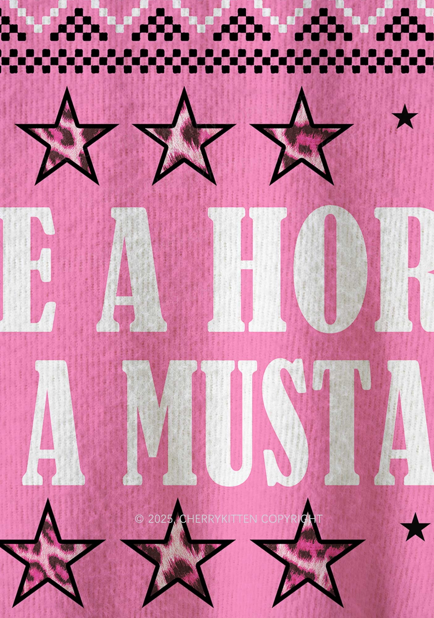 Ride A Mustache Y2K Christmas Knit Sweatshirt Cherrykitten - Image 6