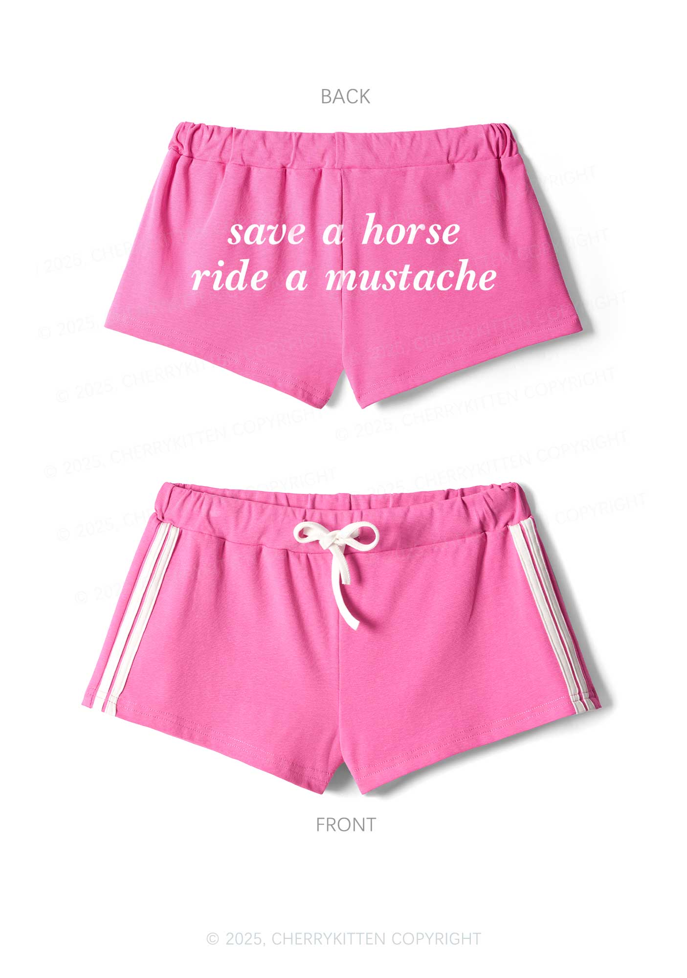 Ride A Mustache Y2K Drawstring Mini Shorts Cherrykitten - Image 5
