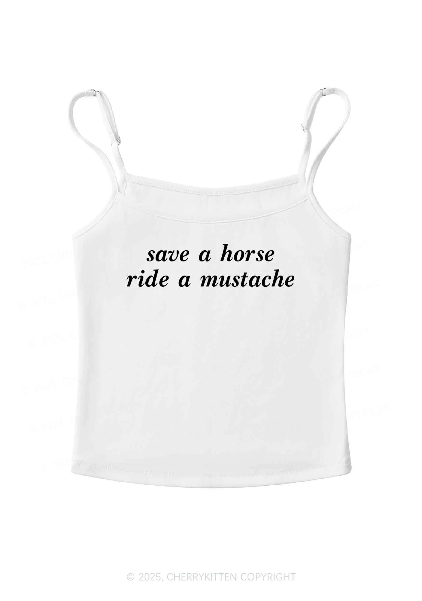 Ride A Mustache Y2K Spaghetti Strap Cami Cherrykitten - Image 3