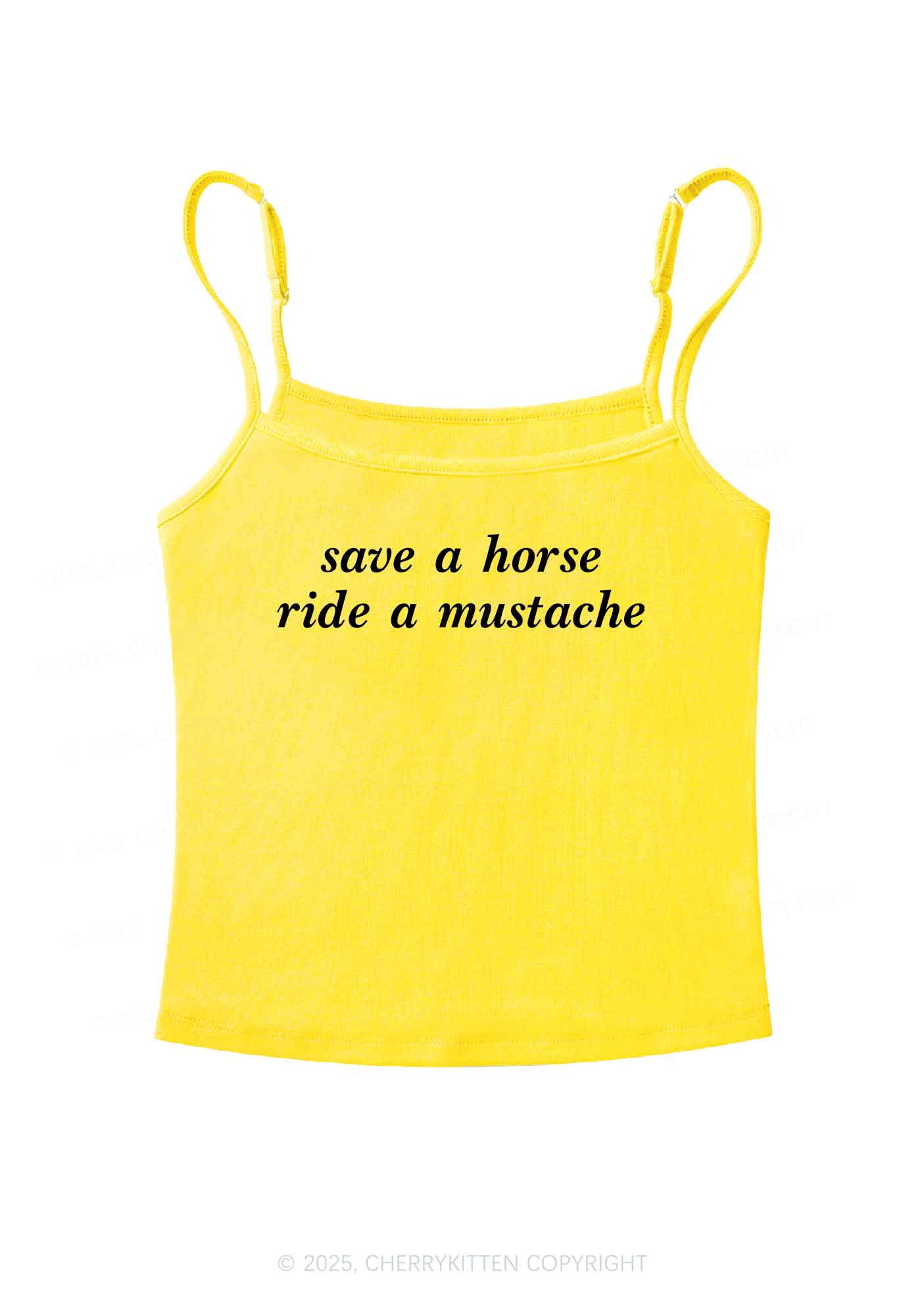 Ride A Mustache Y2K Spaghetti Strap Cami Cherrykitten - Image 5