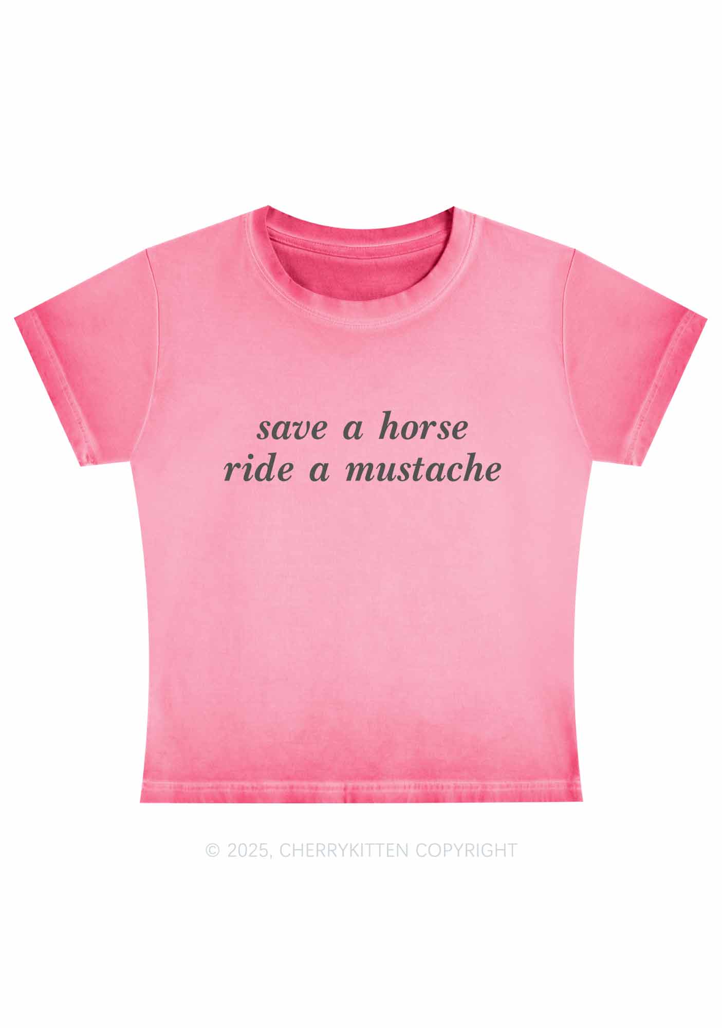 Ride A Mustache Y2K Vintage Classic Tee Cherrykitten - Image 2