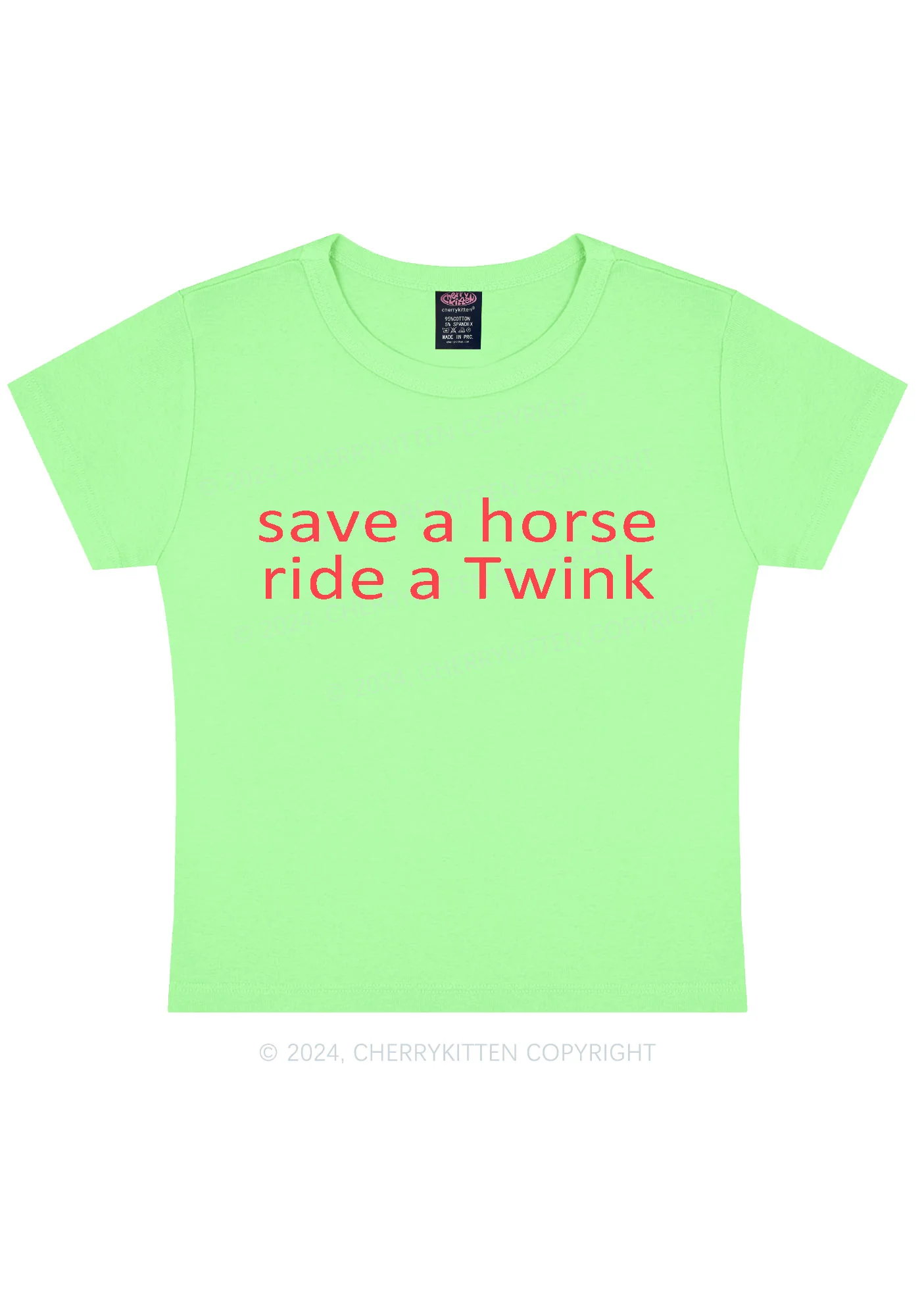 Ride A Twink Y2K Baby Tee Cherrykitten - Image 11