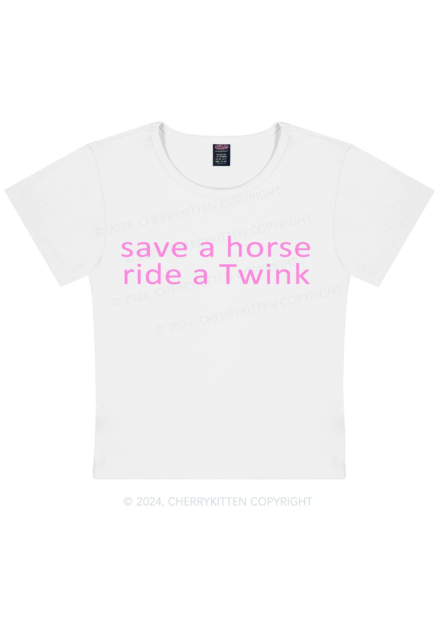 Ride A Twink Y2K Baby Tee Cherrykitten - Image 4