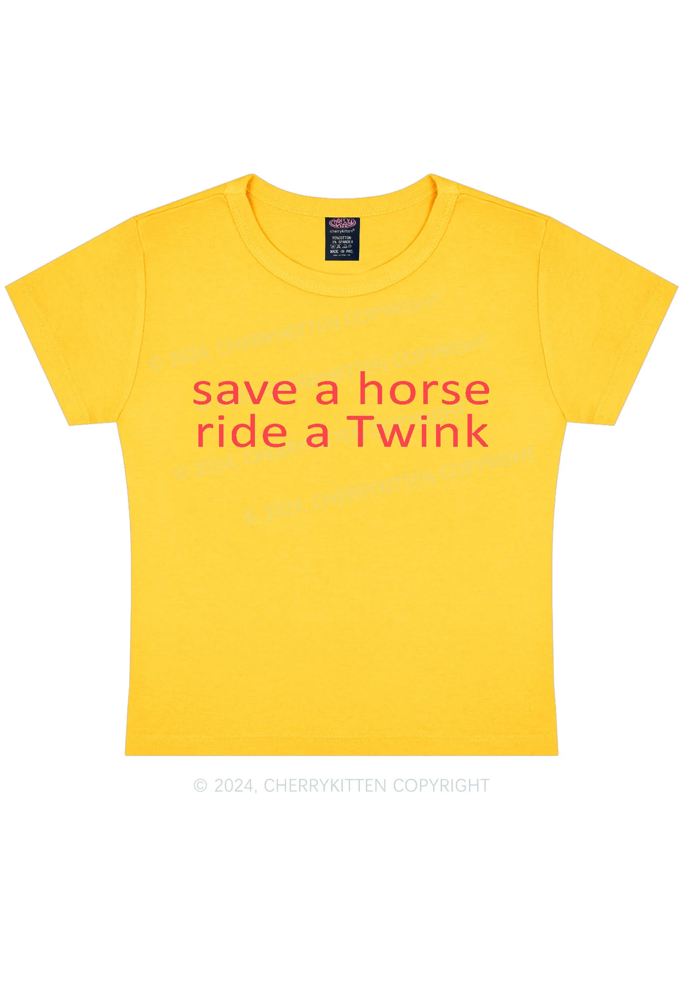 Ride A Twink Y2K Baby Tee Cherrykitten - Image 6