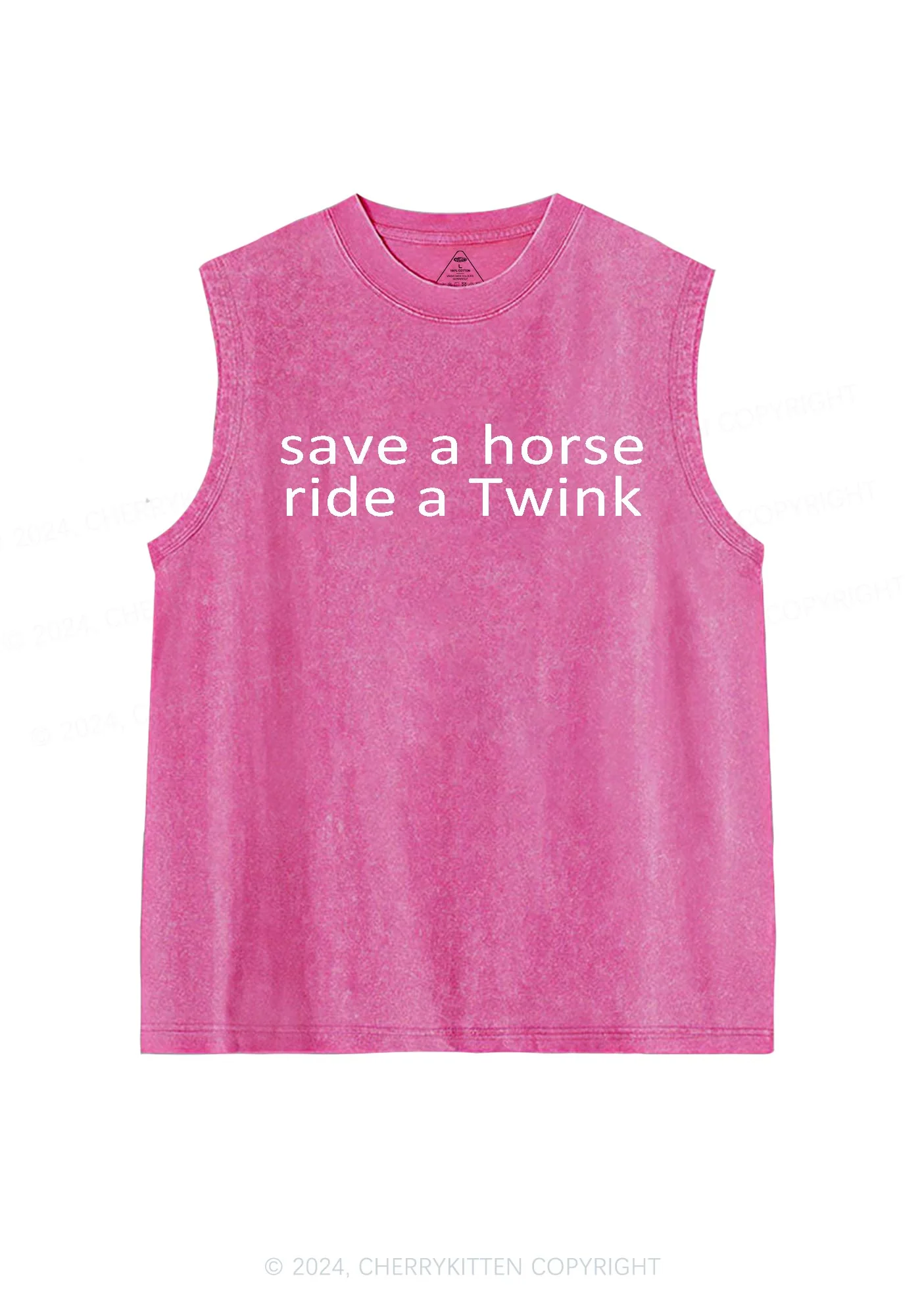 Ride A Twink Y2K Washed Tank Cherrykitten - Image 3