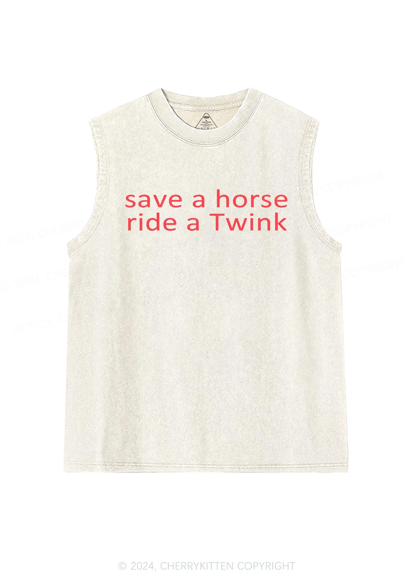 Ride A Twink Y2K Washed Tank Cherrykitten - Image 4