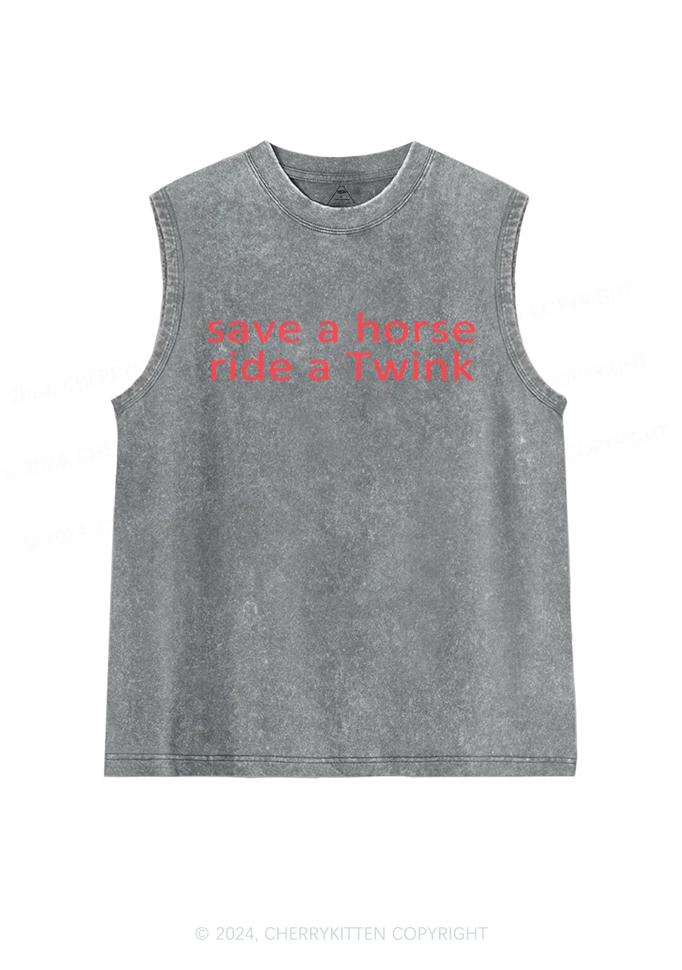 Ride A Twink Y2K Washed Tank Cherrykitten - Image 5