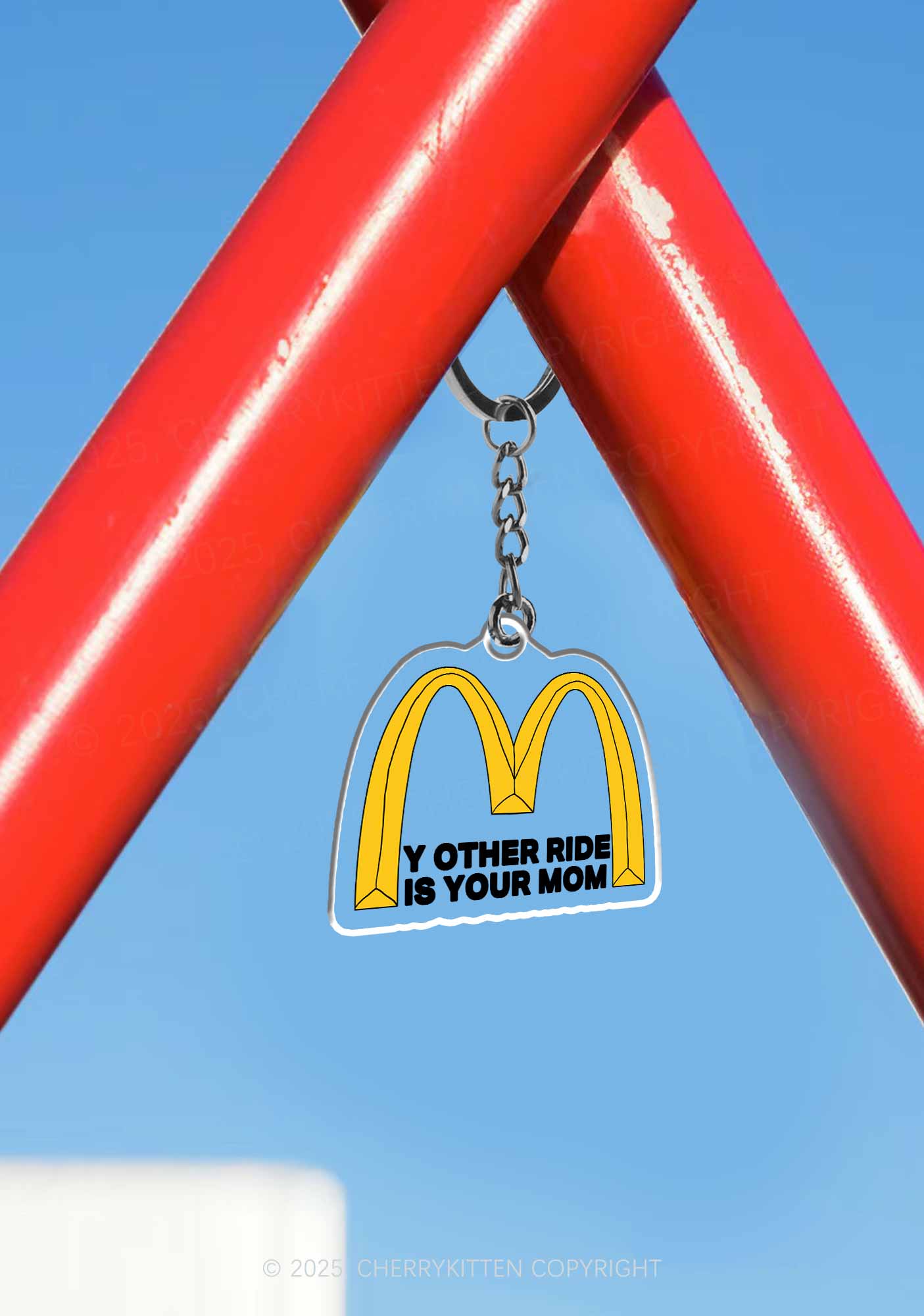 Ride Your Mom 1Pc Y2K Keychain Cherrykitten - Image 3
