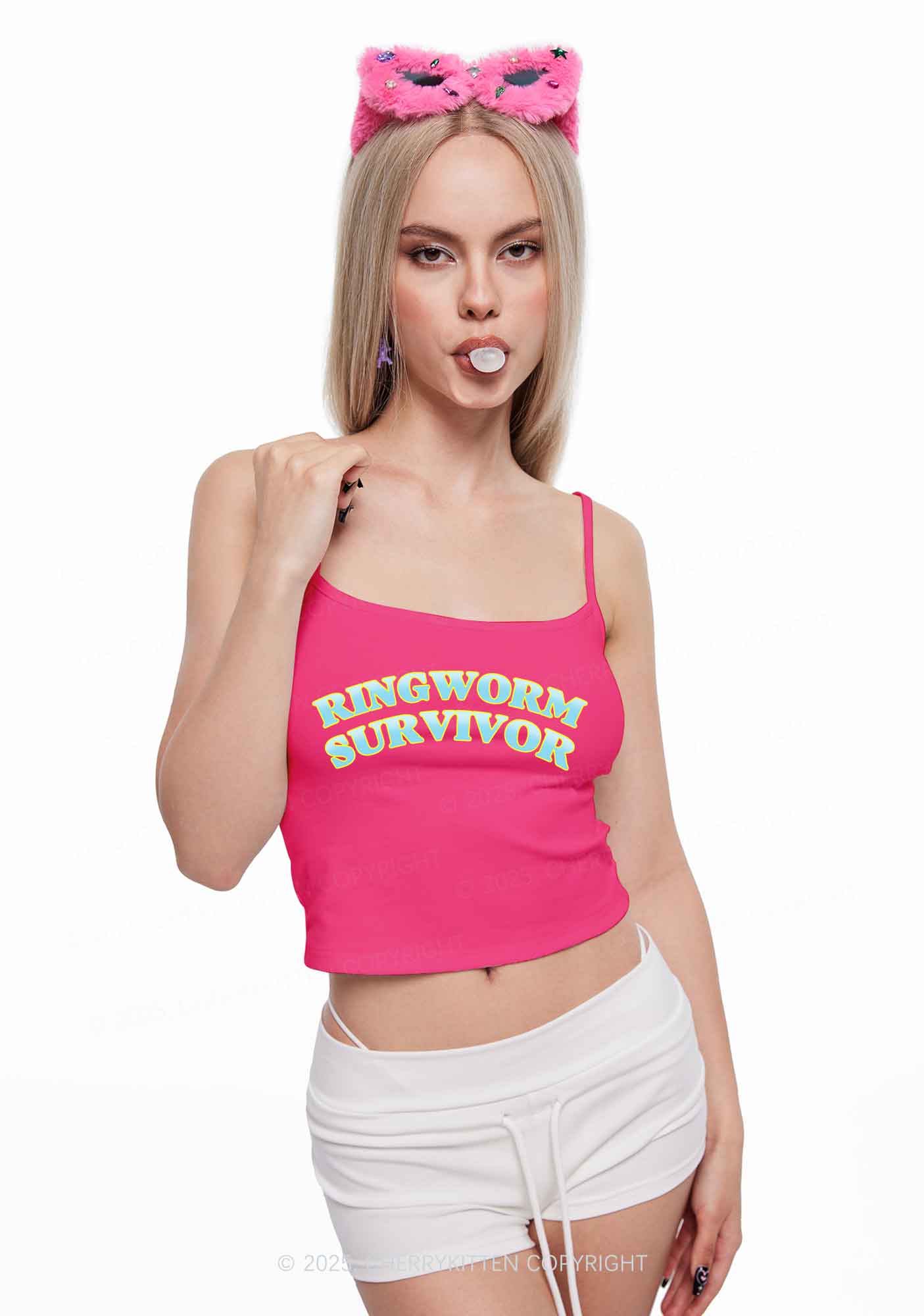 Ringworm Survivor Y2K Spaghetti Strap Cami Cherrykitten - Image 2