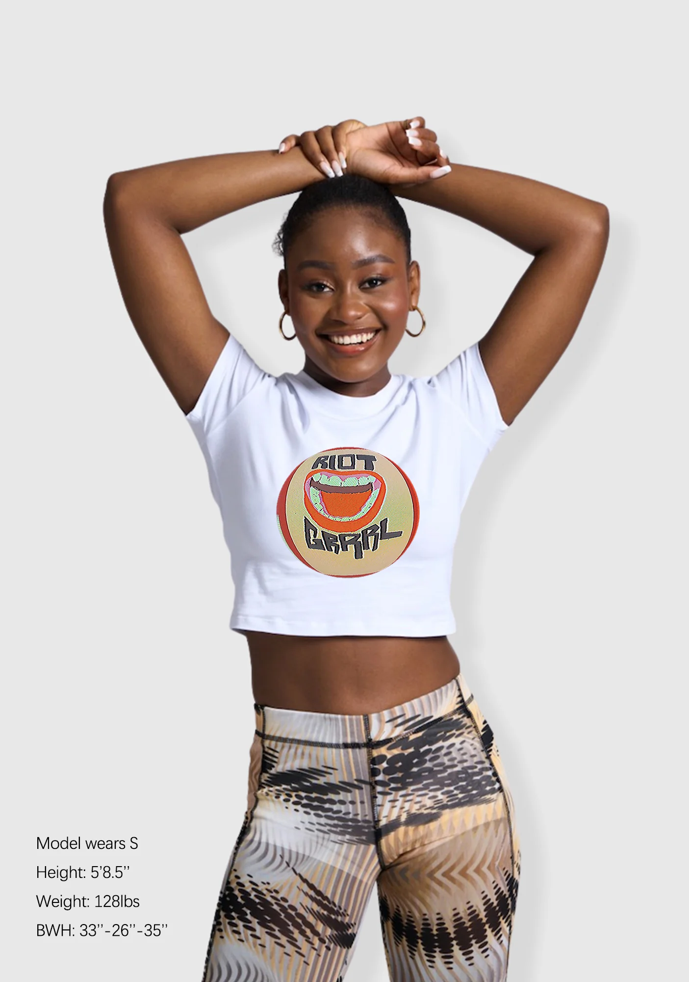 Riot Grrrl Mouth Y2K Baby Tee - Image 2