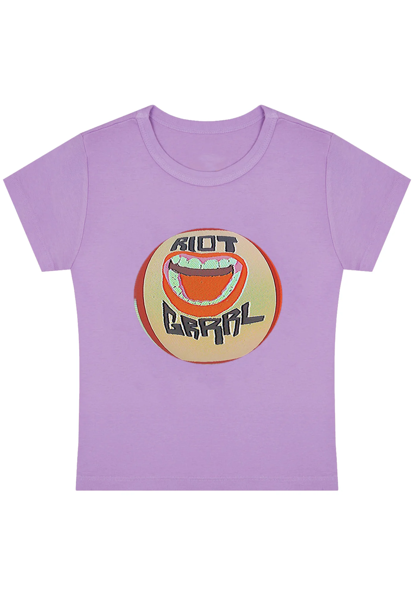 Riot Grrrl Mouth Y2K Baby Tee - Image 3