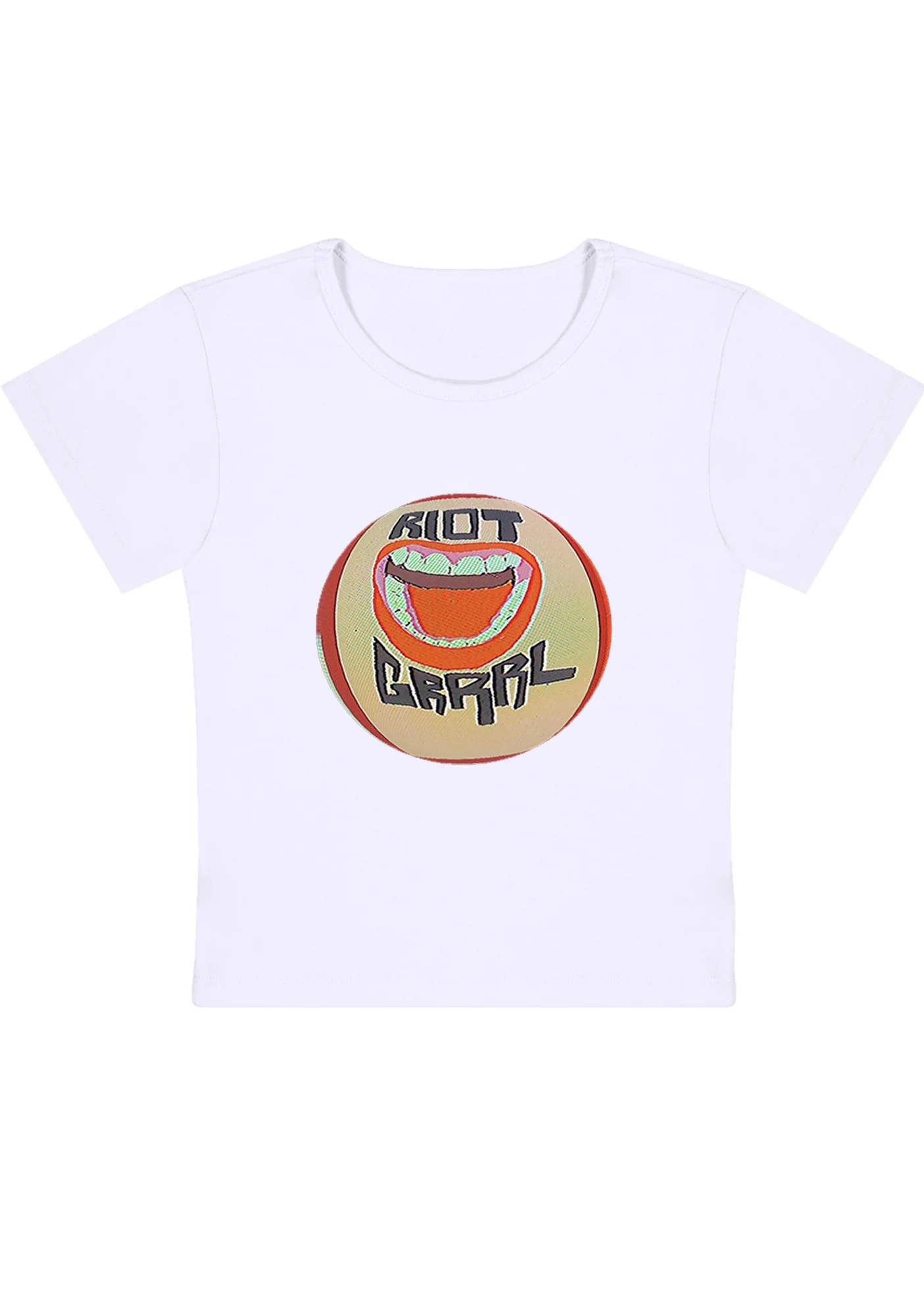 Riot Grrrl Mouth Y2K Baby Tee - Image 4