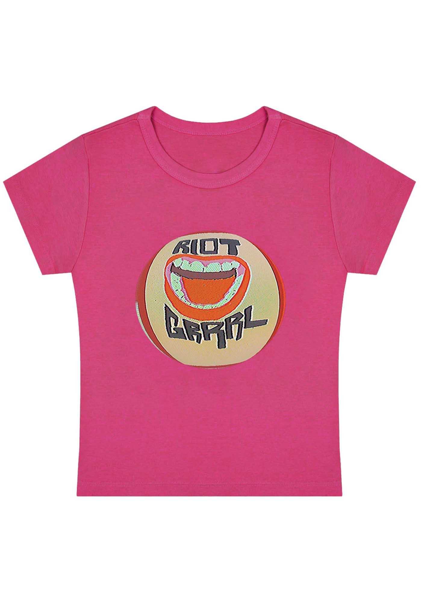 Riot Grrrl Mouth Y2K Baby Tee - Image 5