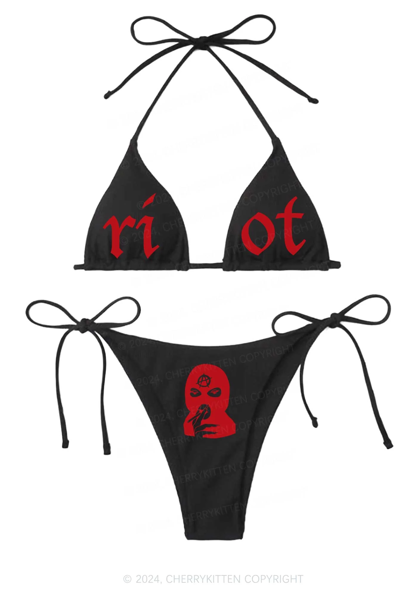 Riot Y2K Halter Triangle Bikini Set Cherrykitten - Image 3
