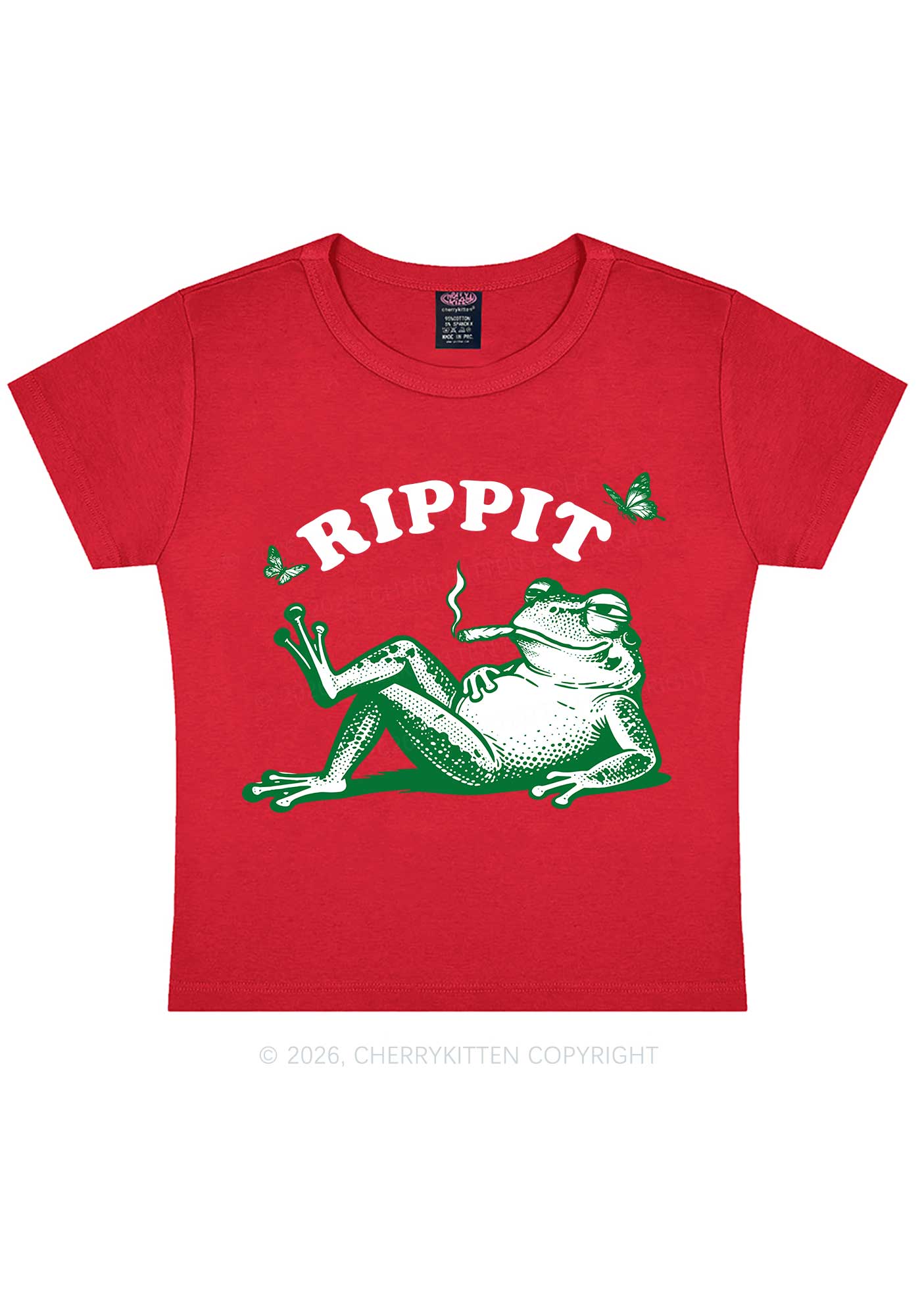 Rippit Frog Y2K Baby Tee Cherrykitten - Image 10