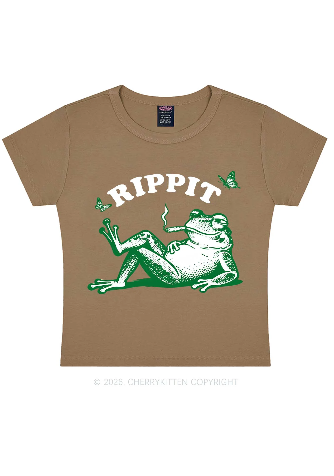Rippit Frog Y2K Baby Tee Cherrykitten - Image 12