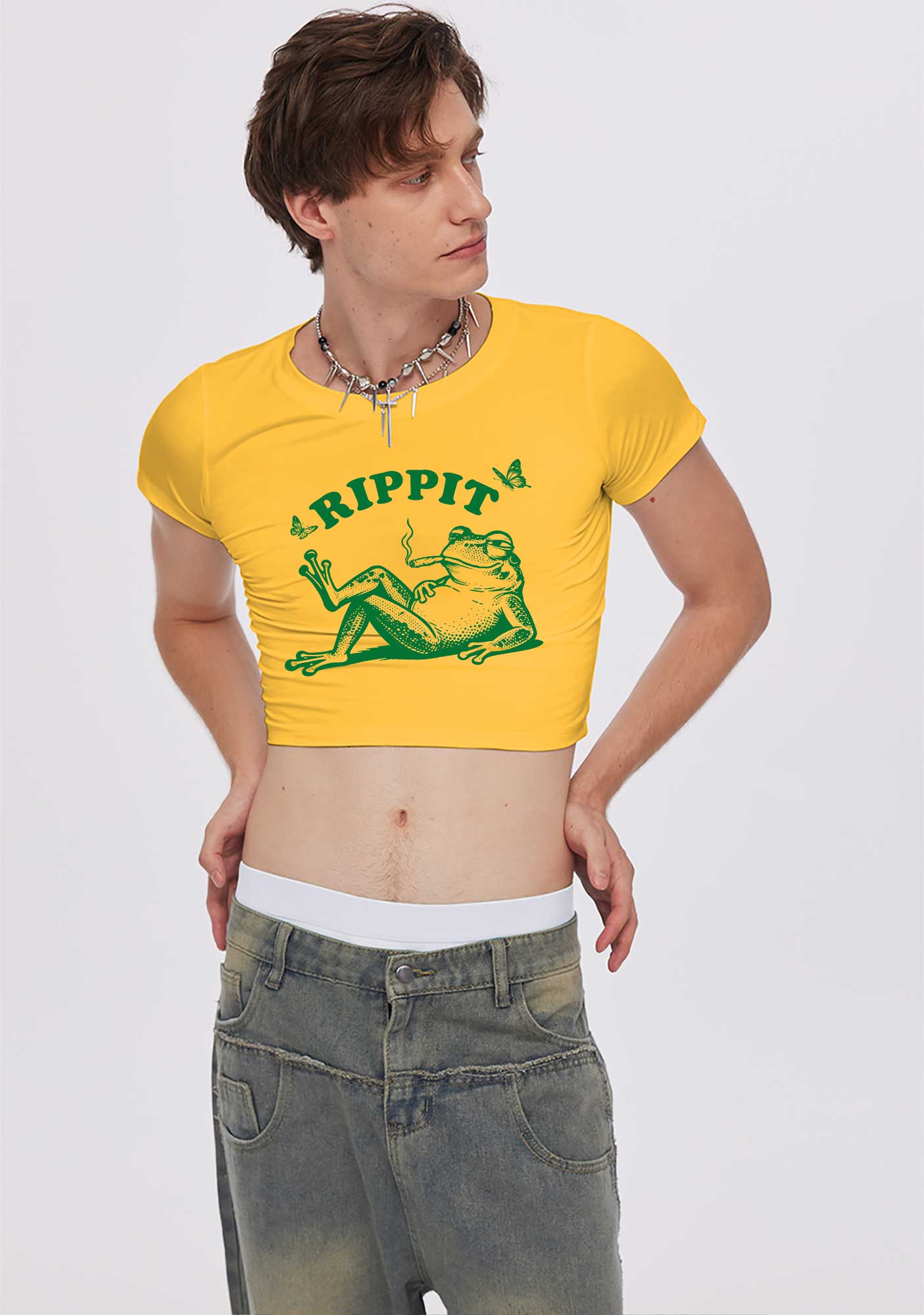 Rippit Frog Y2K Baby Tee Cherrykitten - Image 2